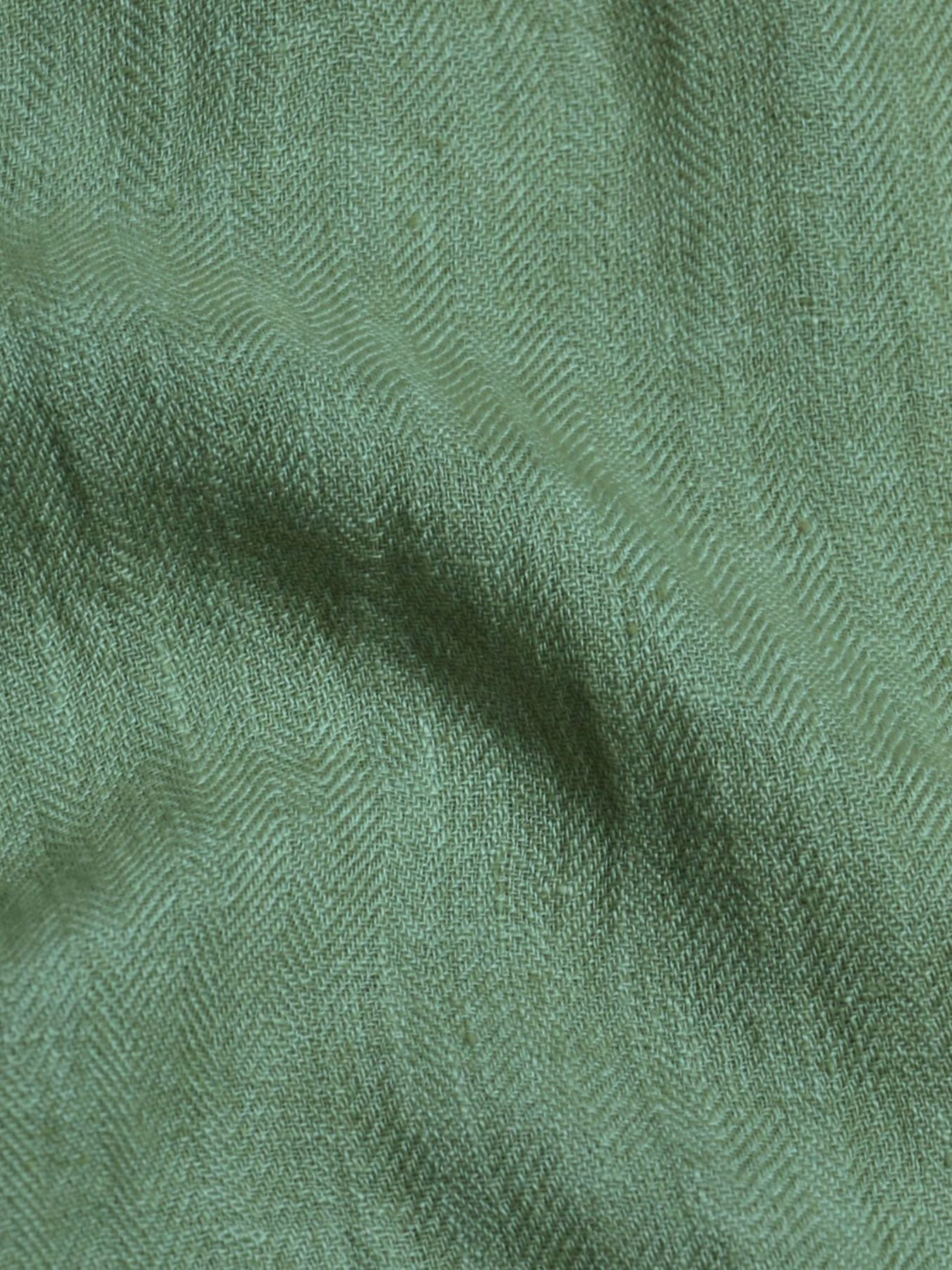 Eucalyptus Herringbone Linen Table Runner