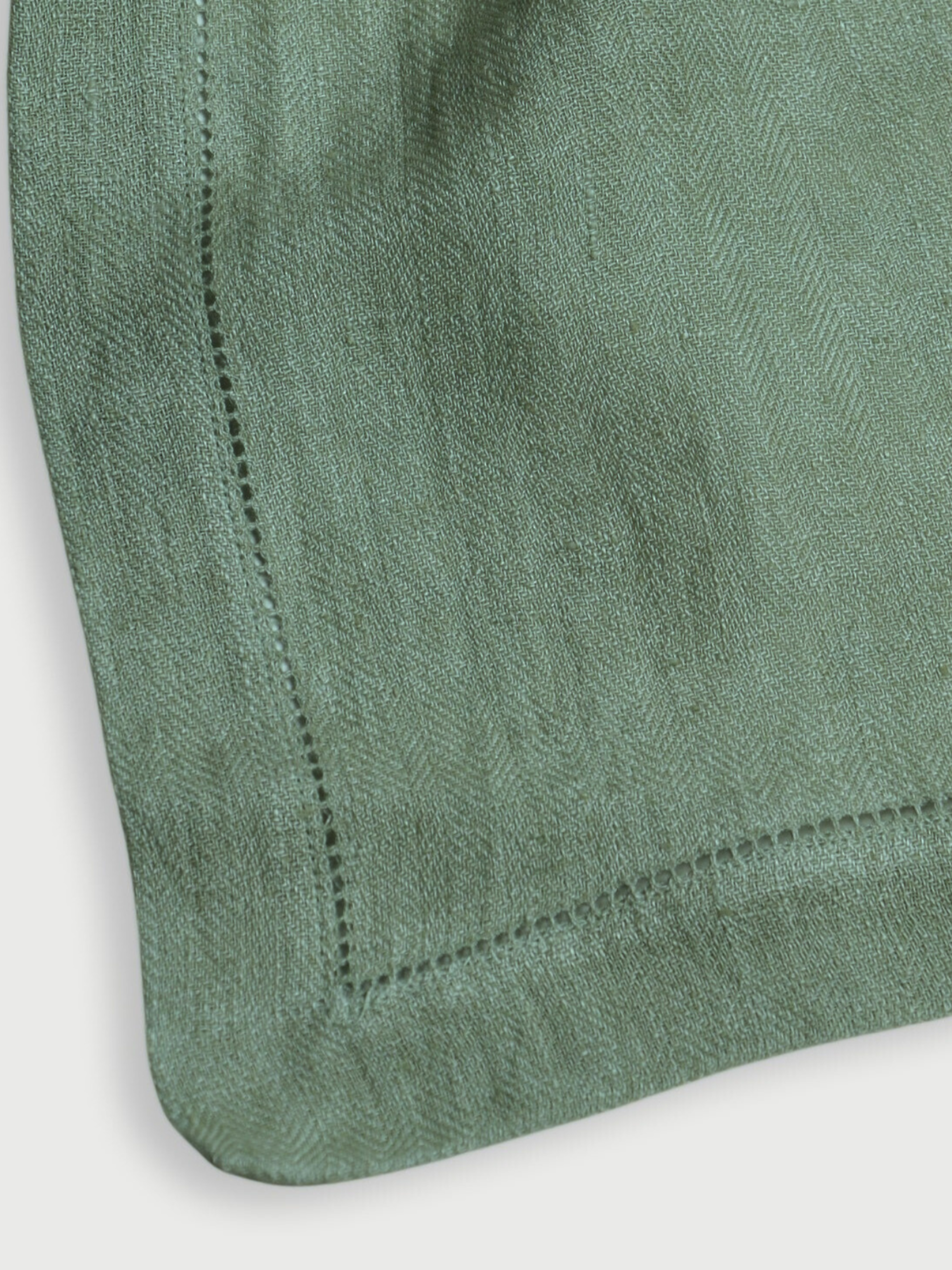 Eucalyptus Herringbone Linen Table Runner