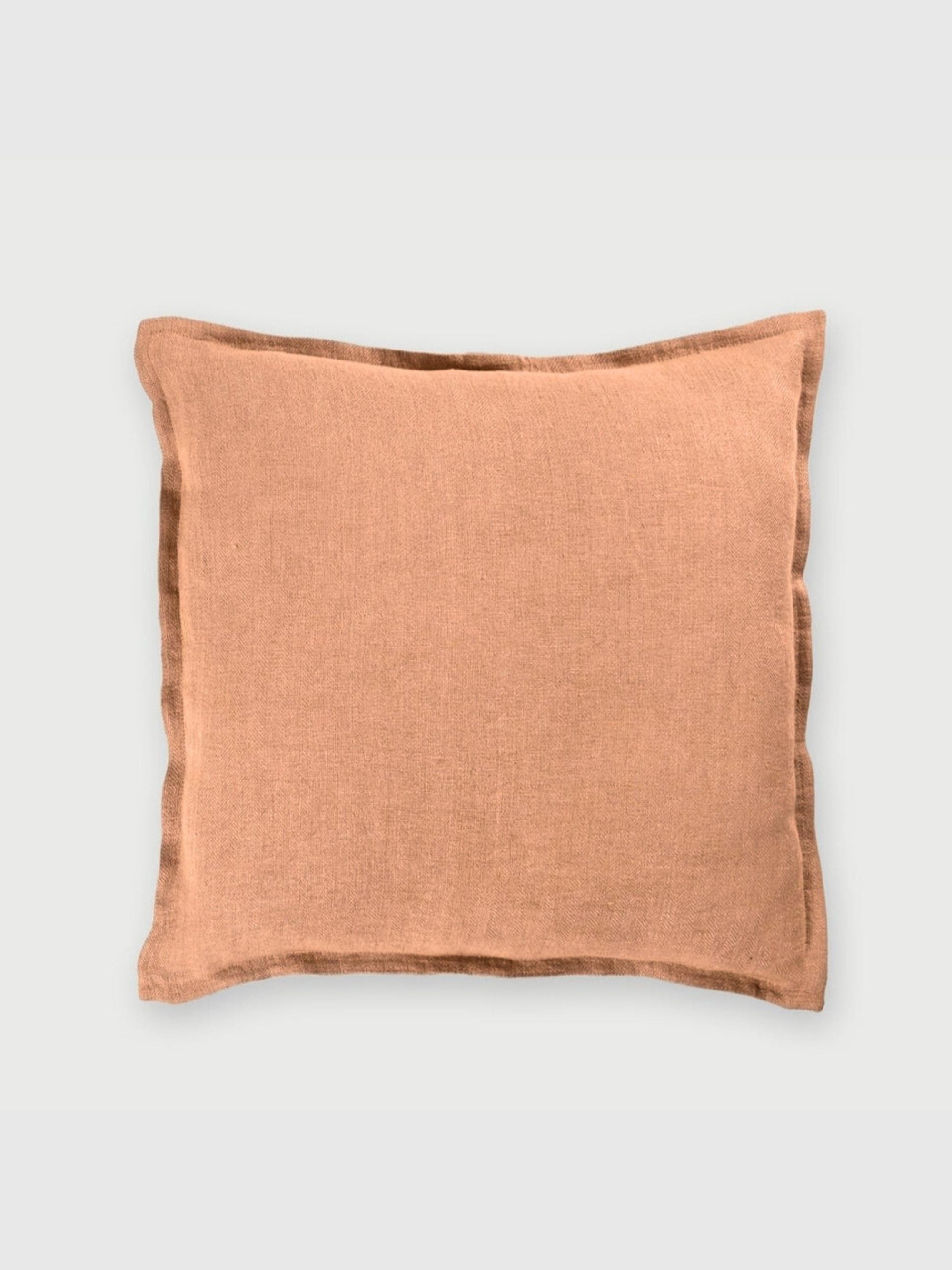 Spice Herringbone Linen Cushion Cover