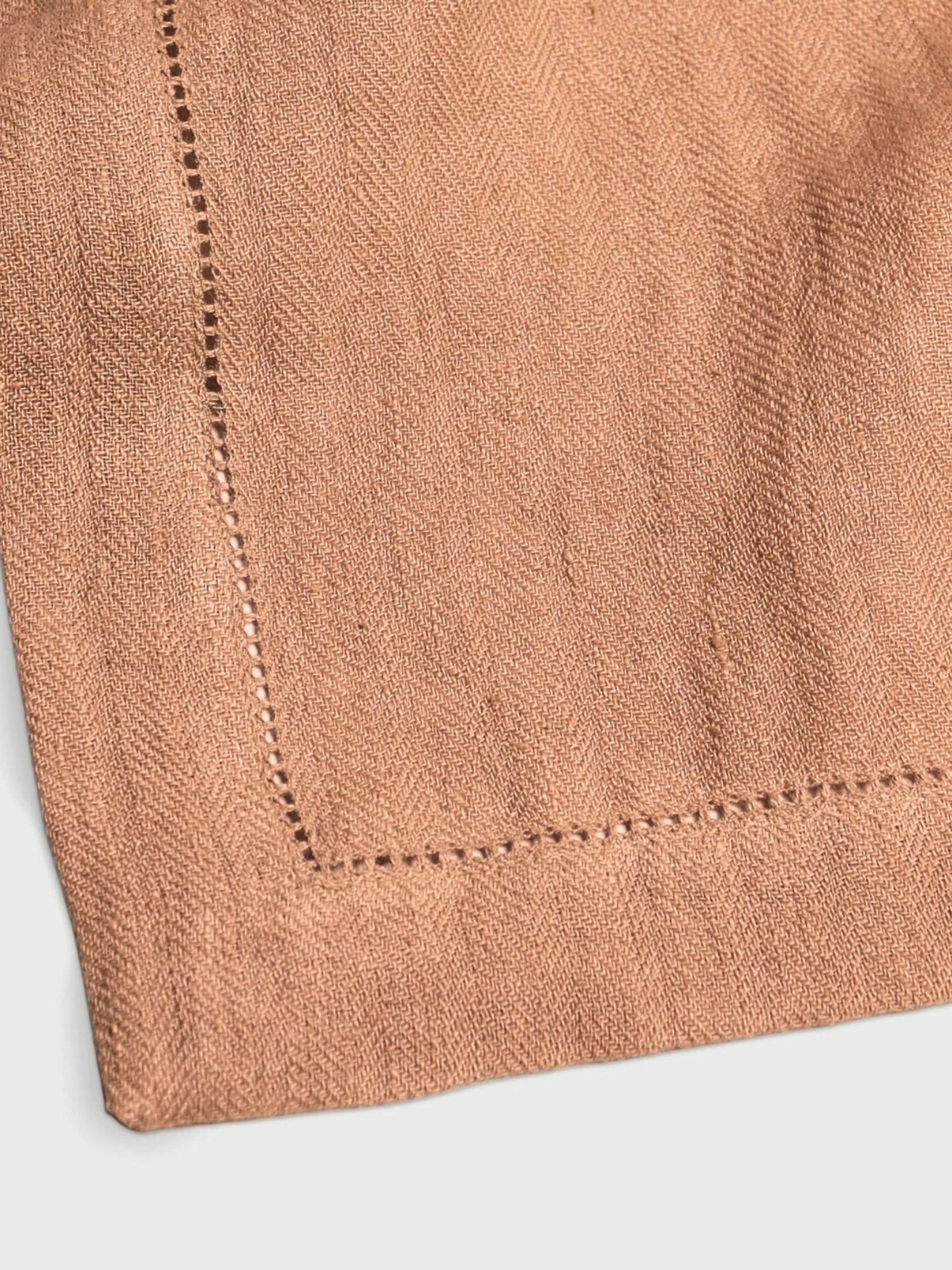 Spice Herringbone Linen Table Runner