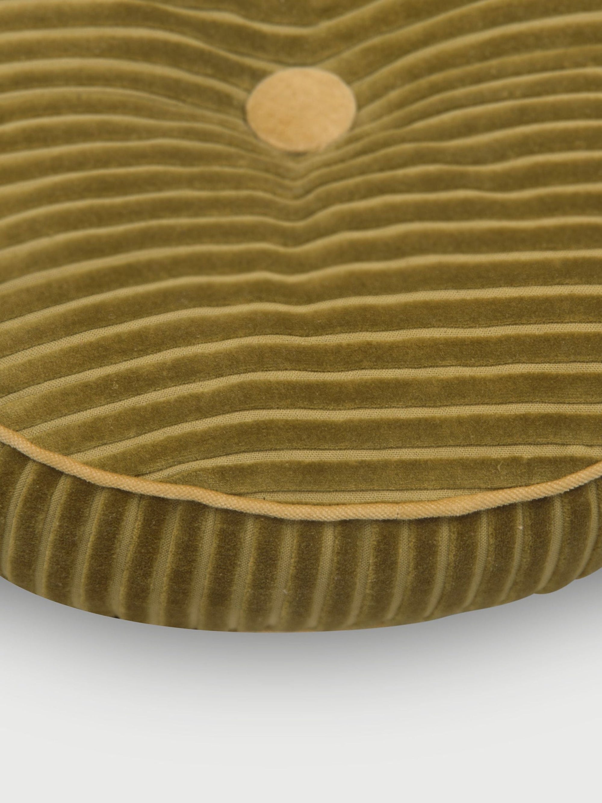 Luna Olive Velvet Round Cushion