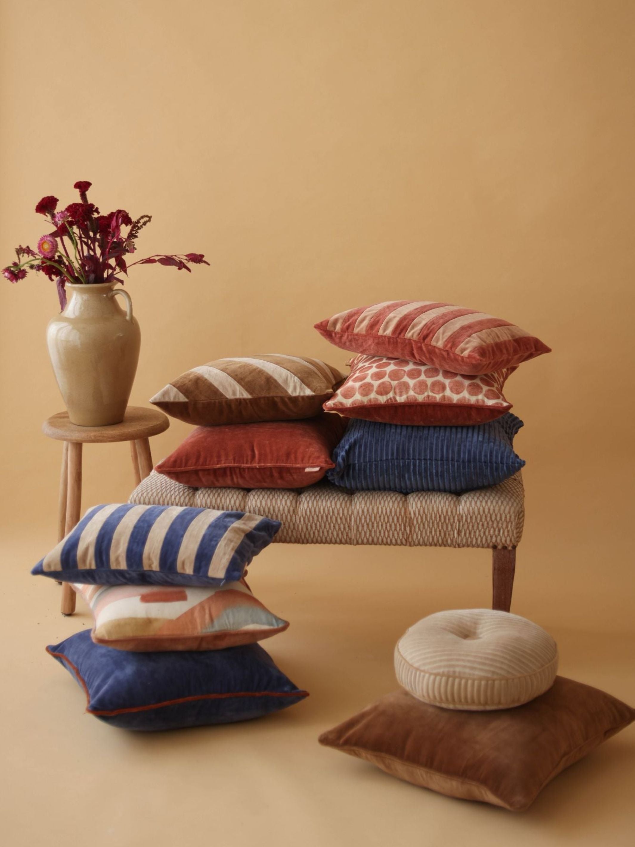 Glow Cobalt Blue Velvet Cushion Cover