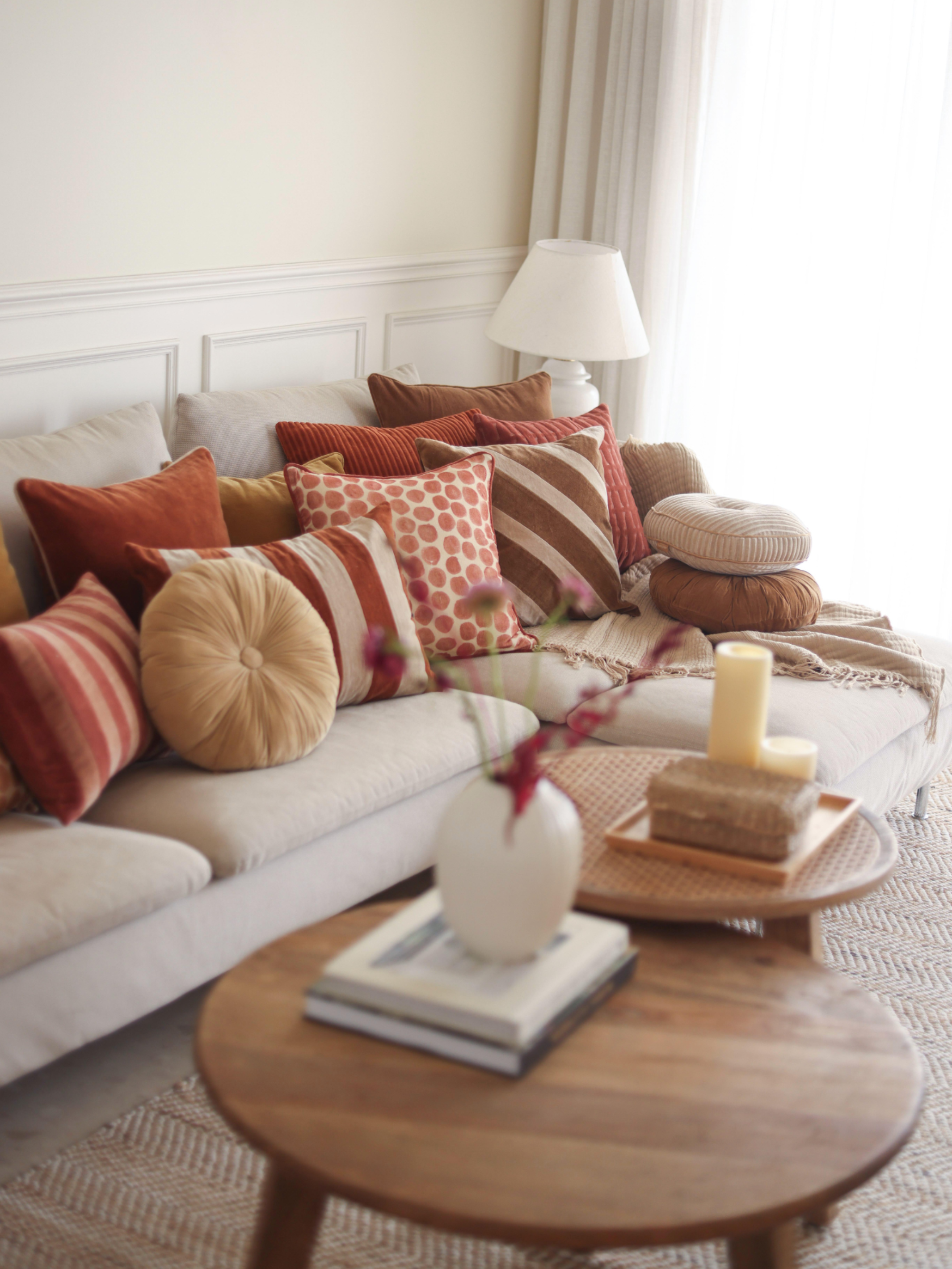 Cuddle Tan Brown Velvet Round Cushion