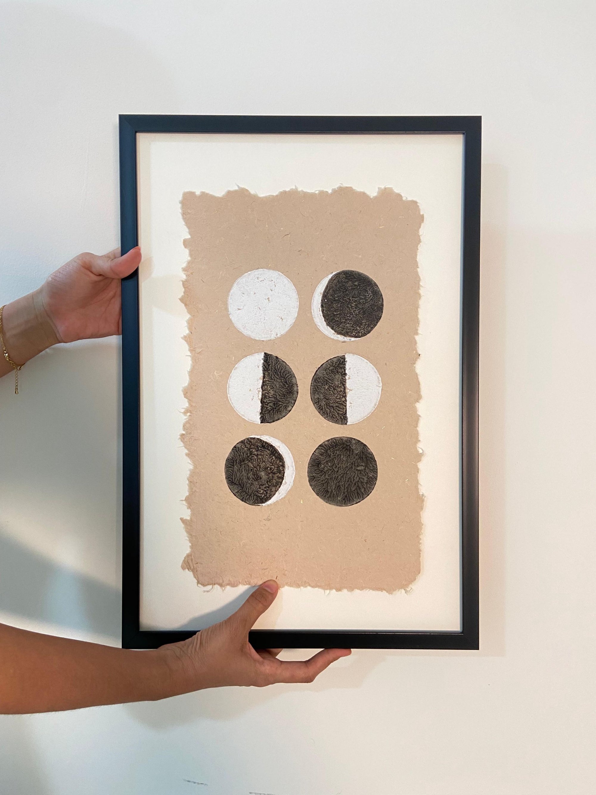 Wall Frame l Handblock printed artwork on handmade paper l 15" x 10"