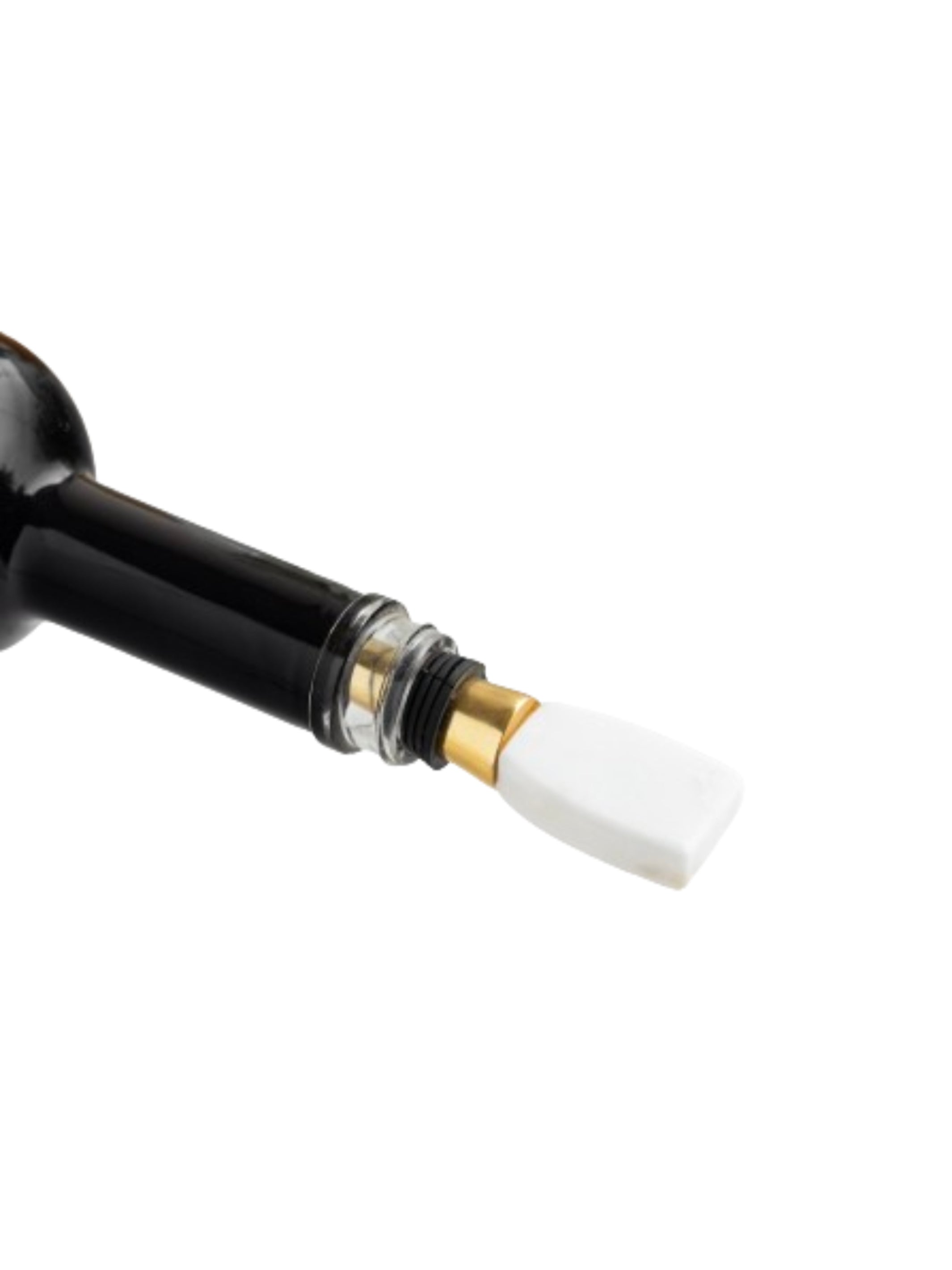 Luxury Metal Bottle Stopper with Marble Handle – Elegant Wine Saver & Bar Accessory