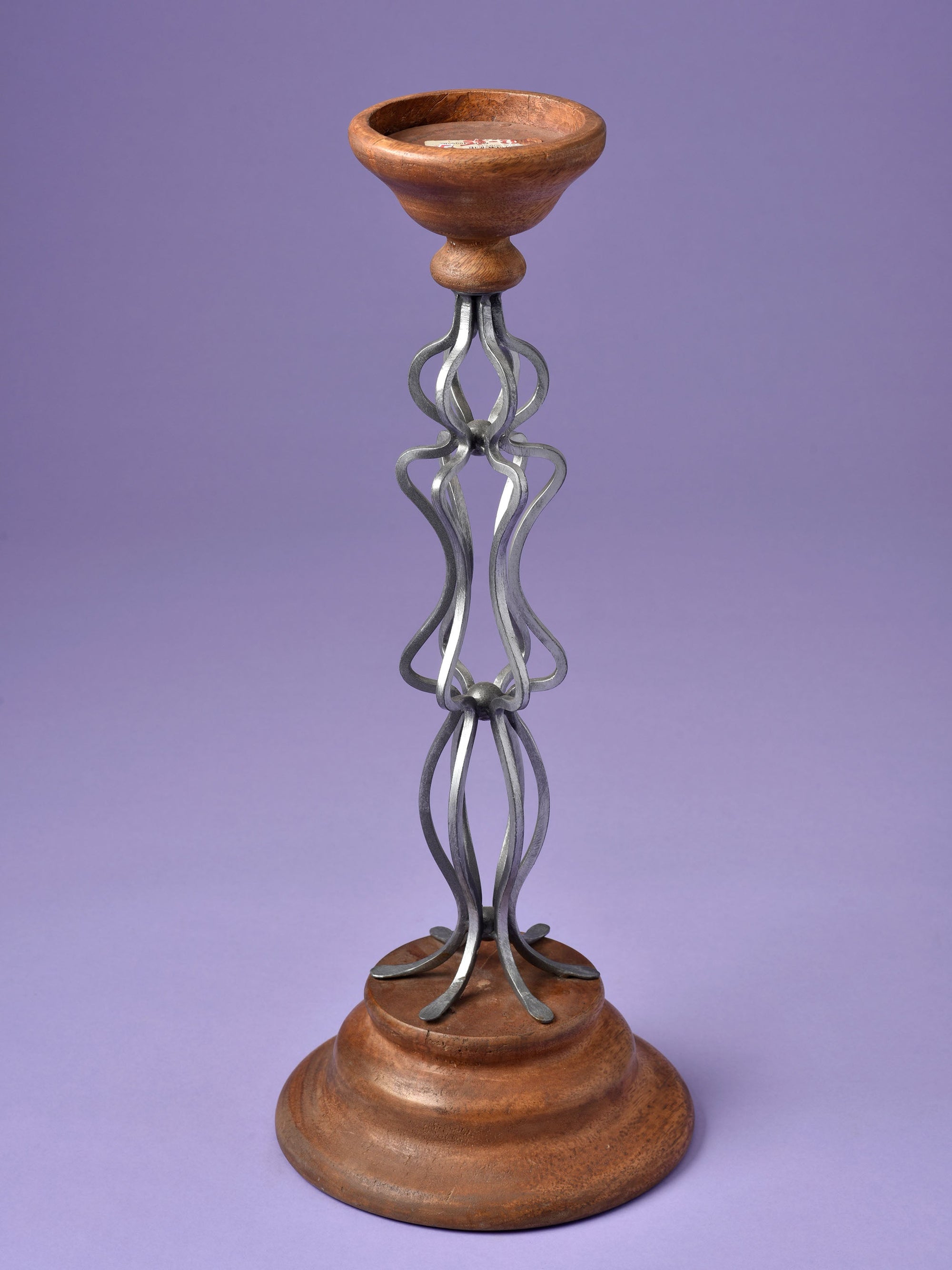 Mangifera & Metallic Carved Candle Stand