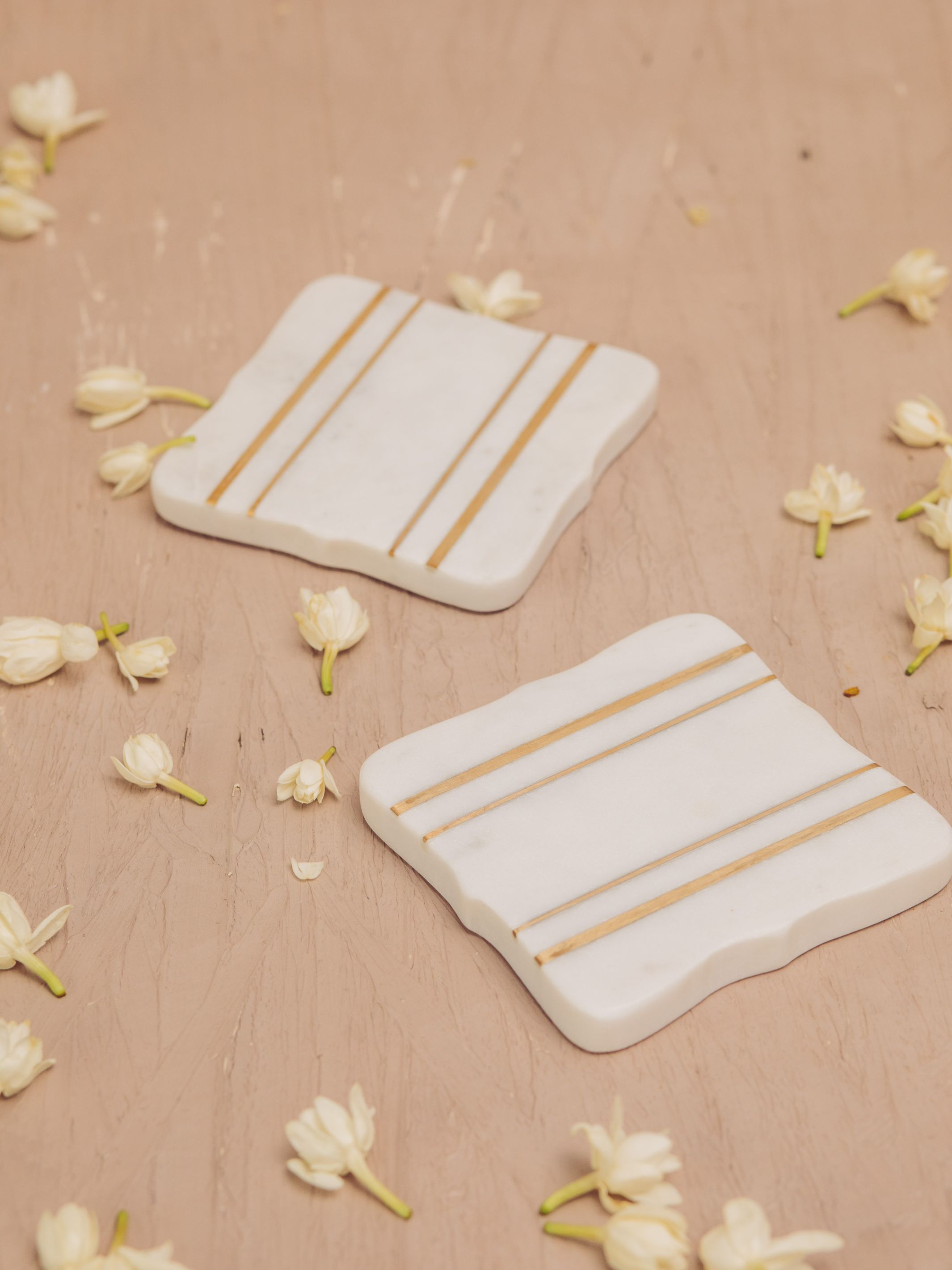 Marble Bracket Coaster Set Of 2