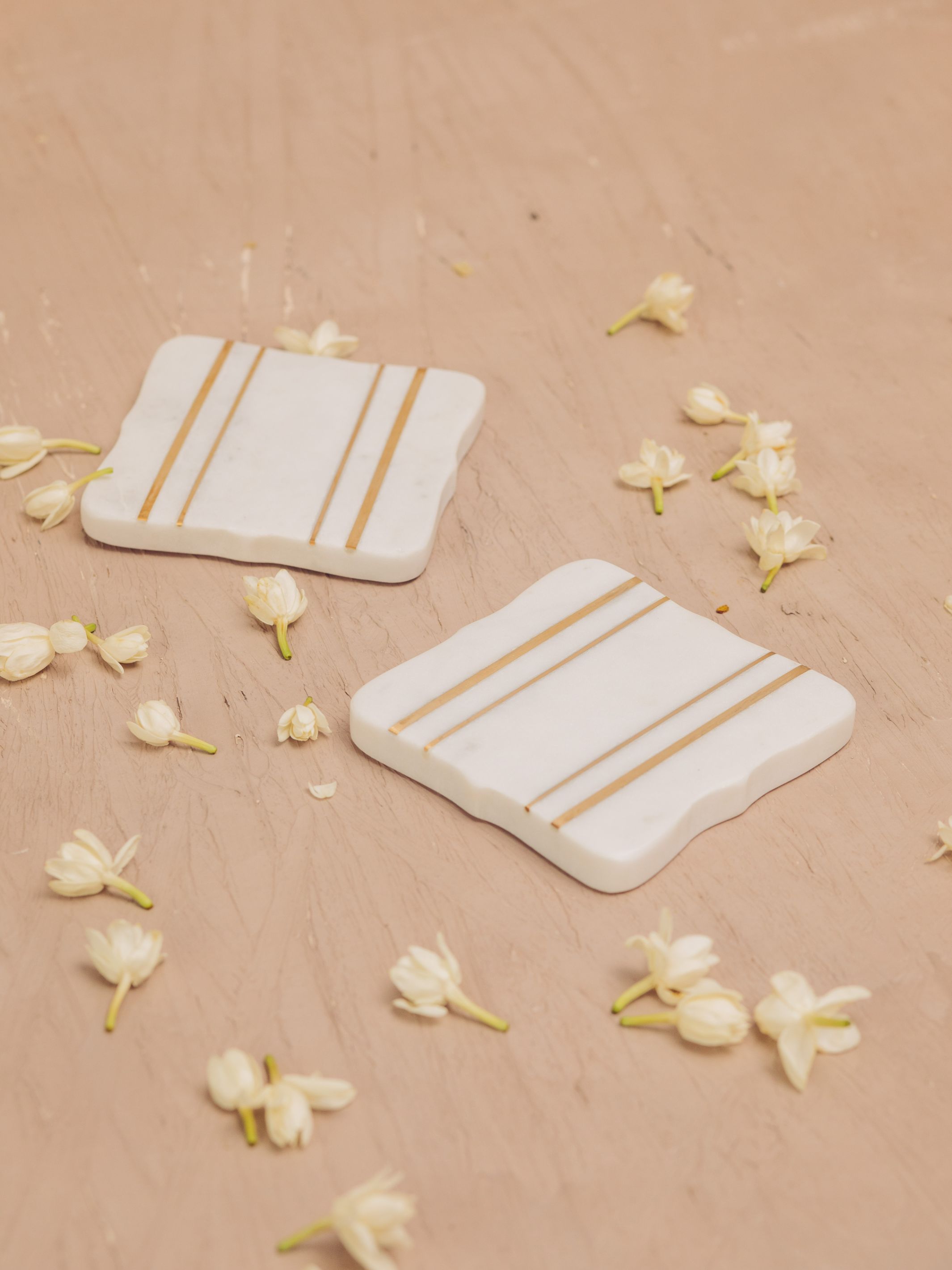 Marble Bracket Coaster Set Of 2