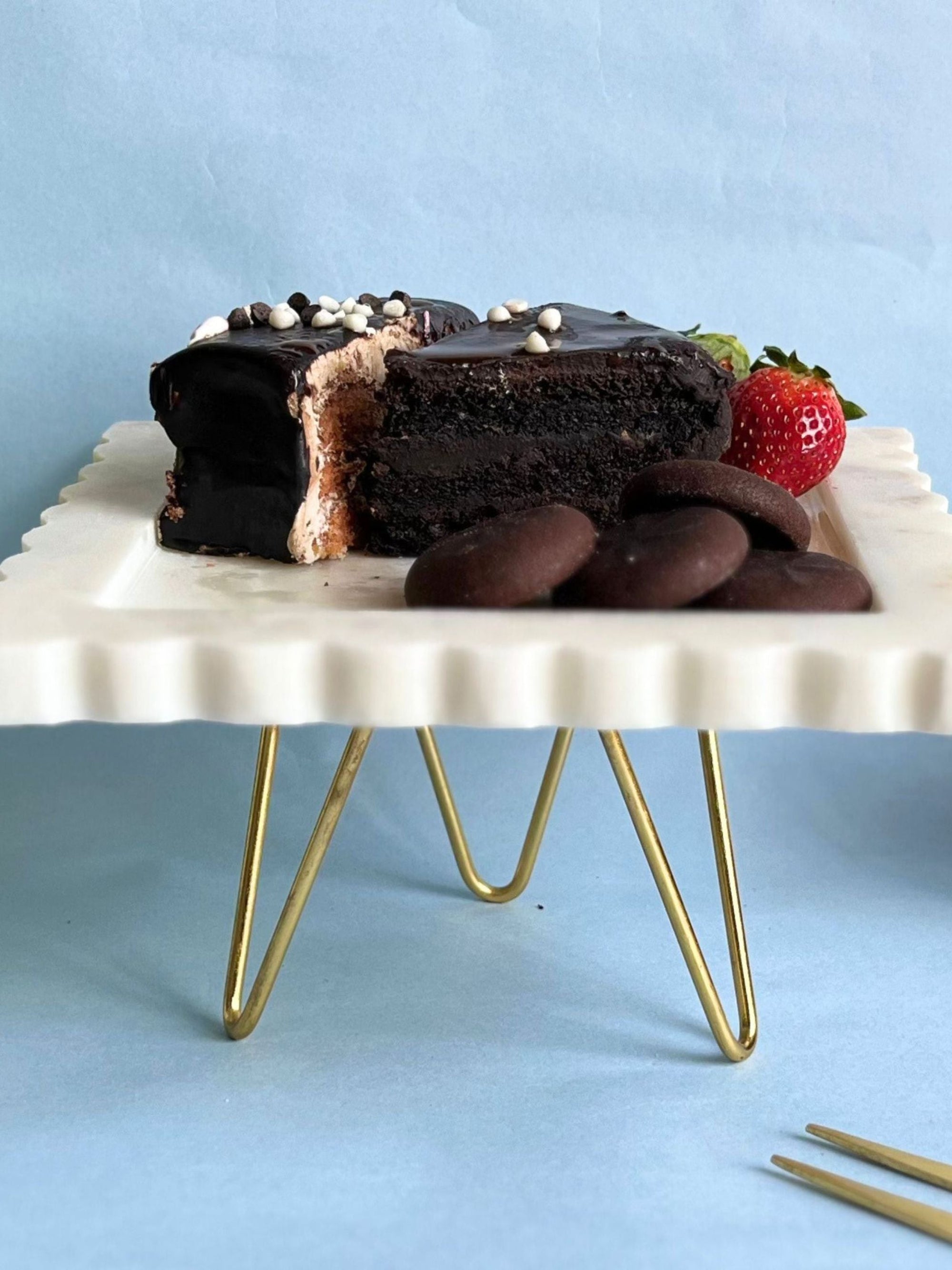 Marble Cake Stand 8 Inch - Square Shape