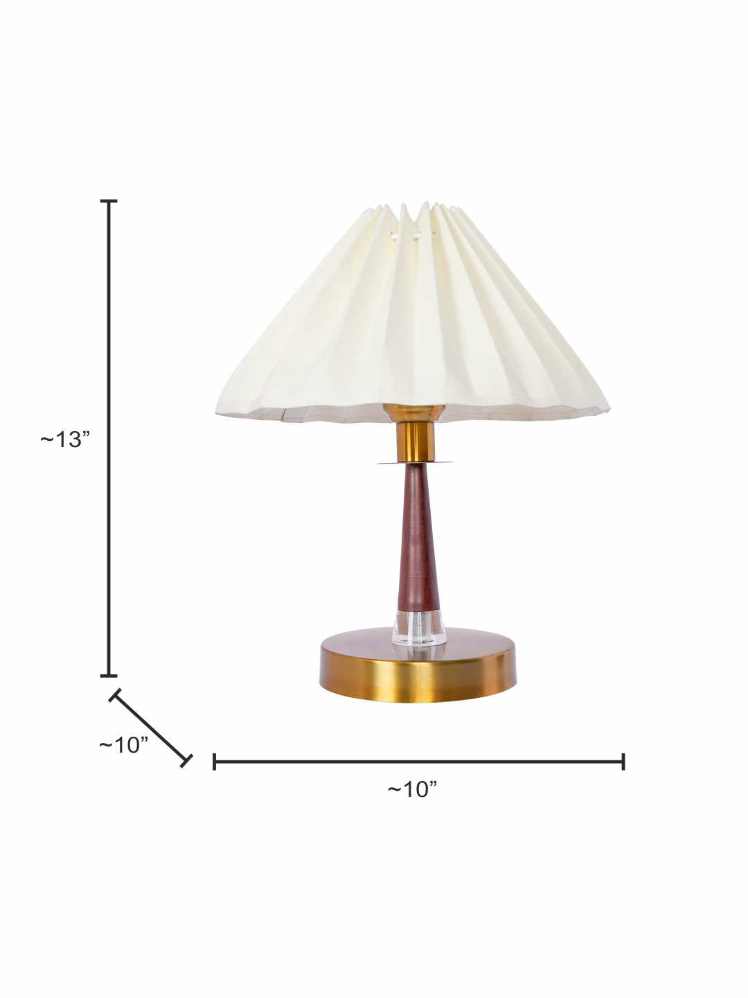 Mid-Century Modern Table Lamp with Tapered Pleated Shade