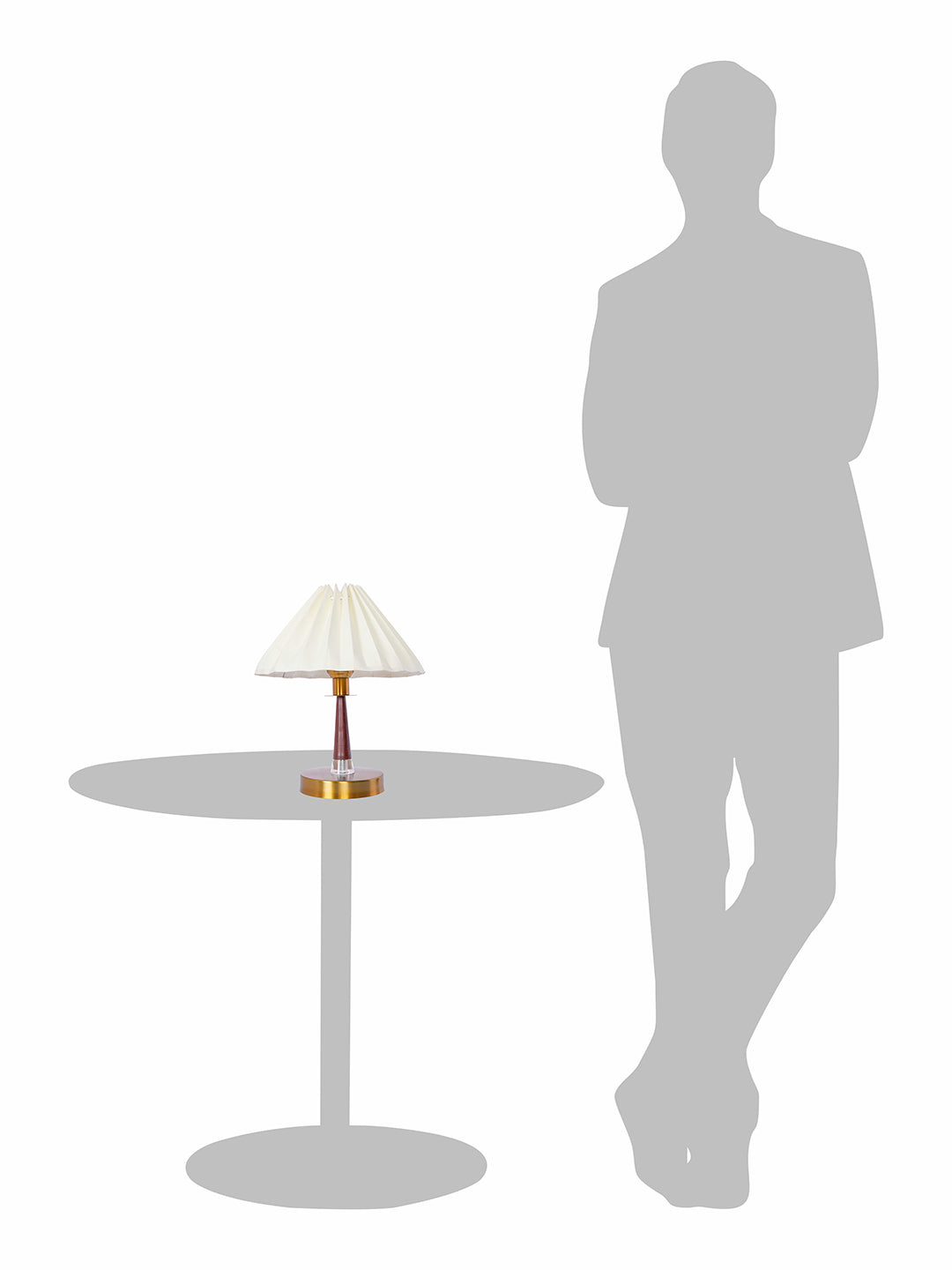 Mid-Century Modern Table Lamp with Tapered Pleated Shade