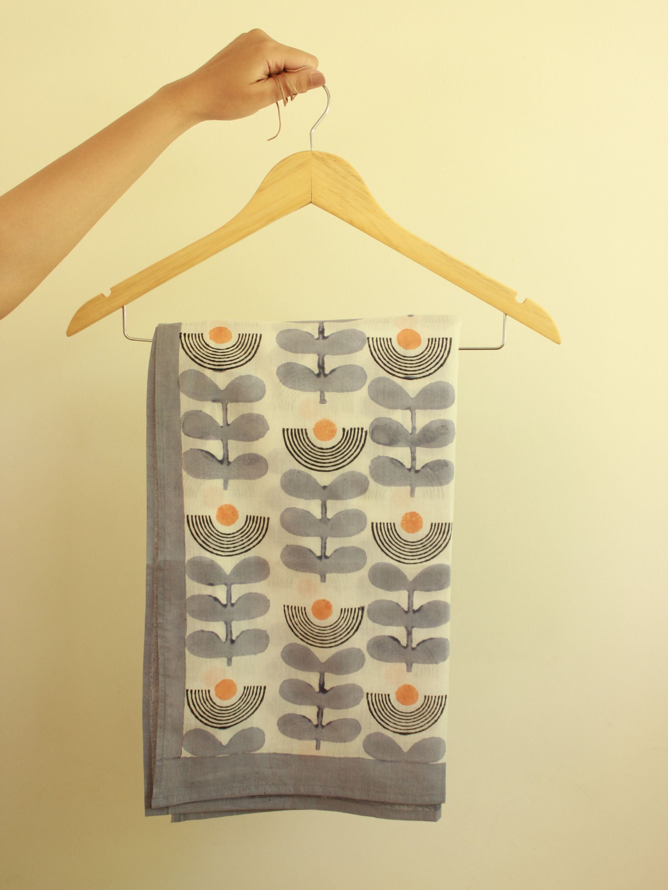 Cotton Scarf Stole - Mid Modern Floral