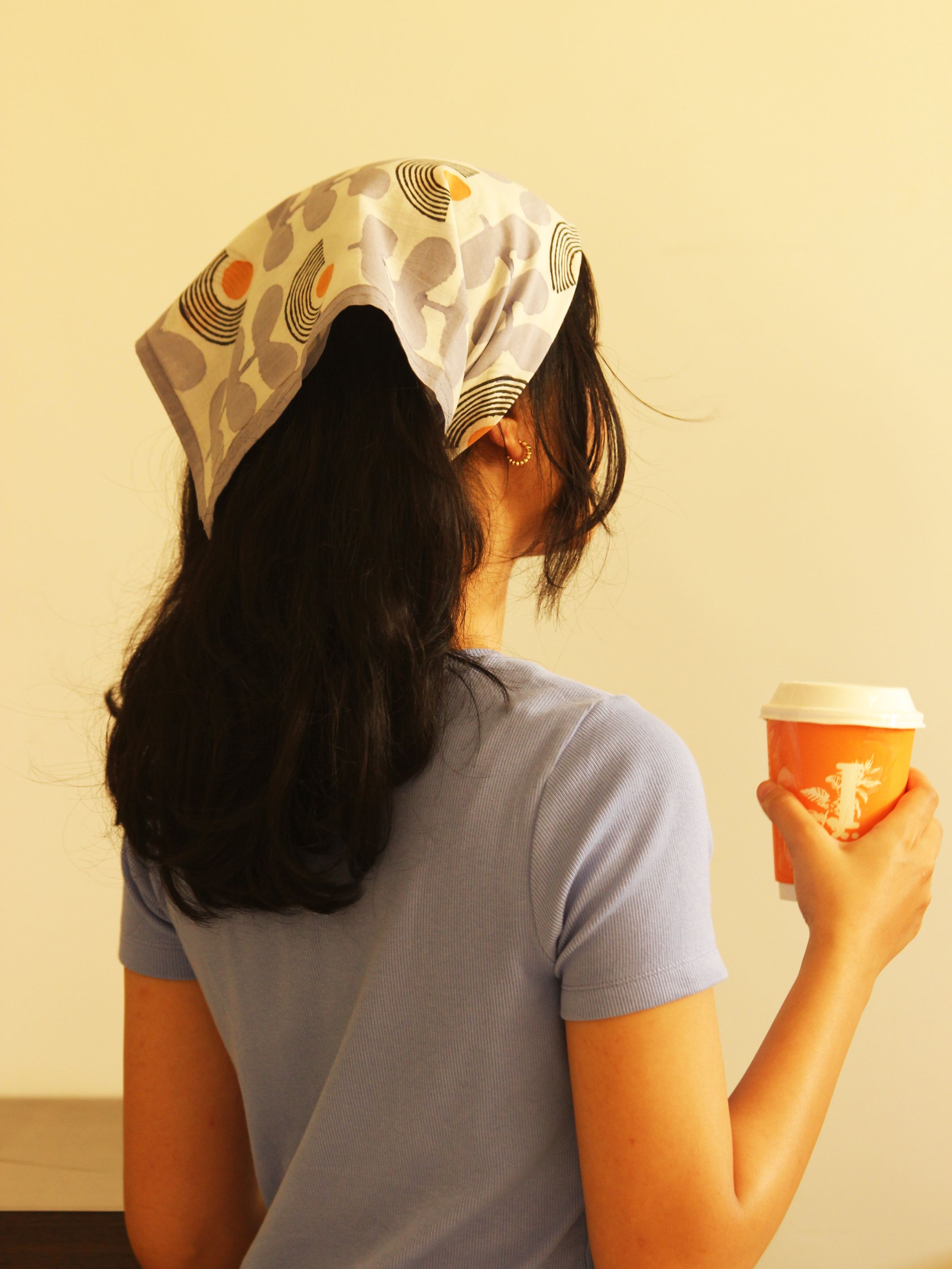 Cotton Square Scarf - Mid Modern Floral