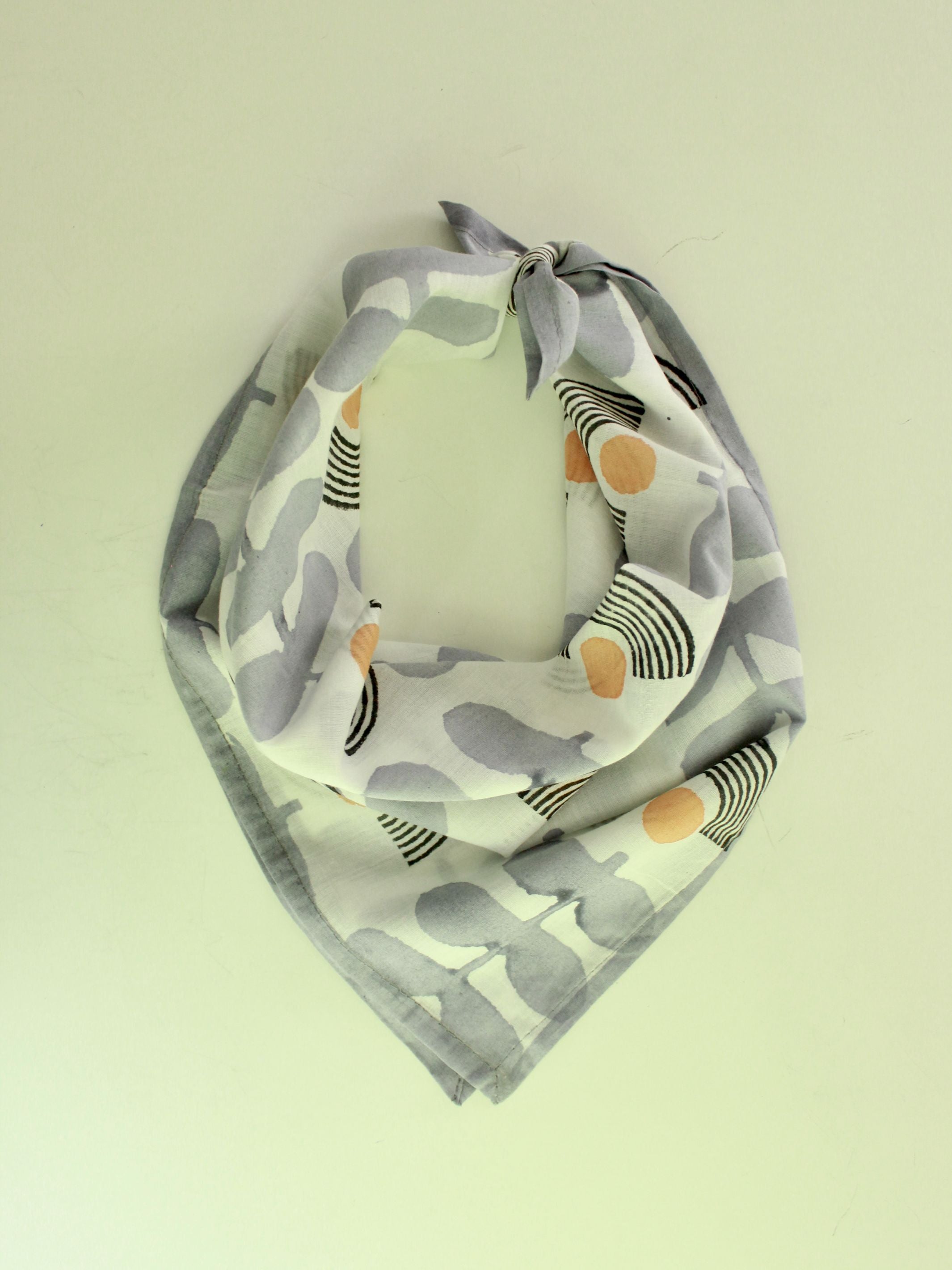 Cotton Square Scarf - Mid Modern Floral