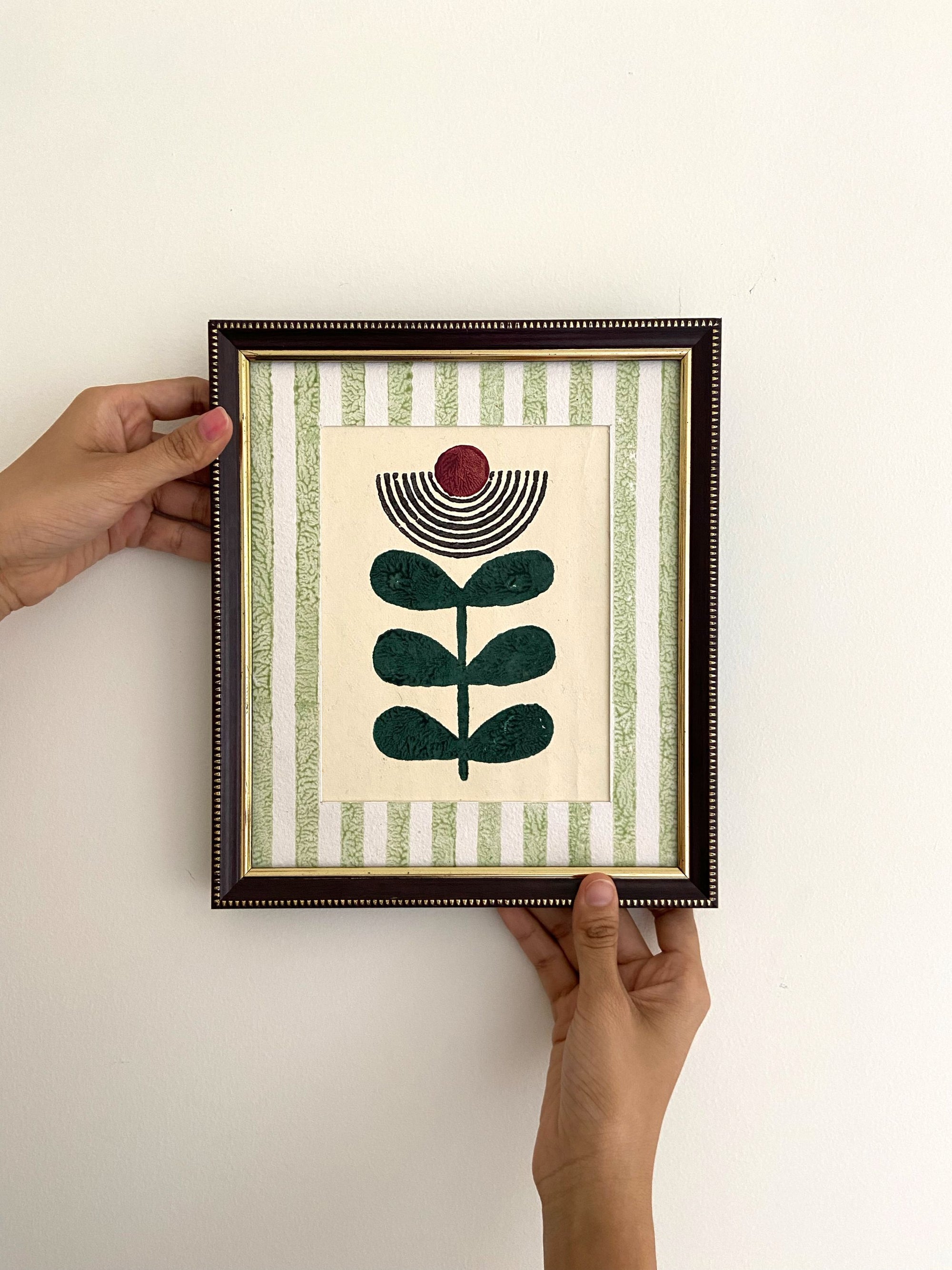 Wall Frame l Handblock printed artwork on handmade paper l 8" x 10"