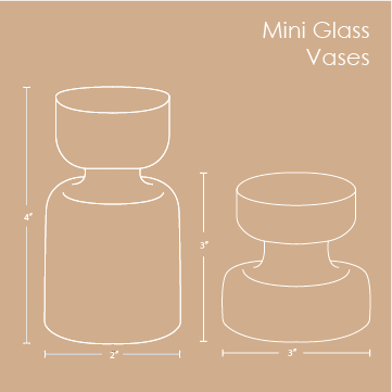 Mini Glass Vases - Teal