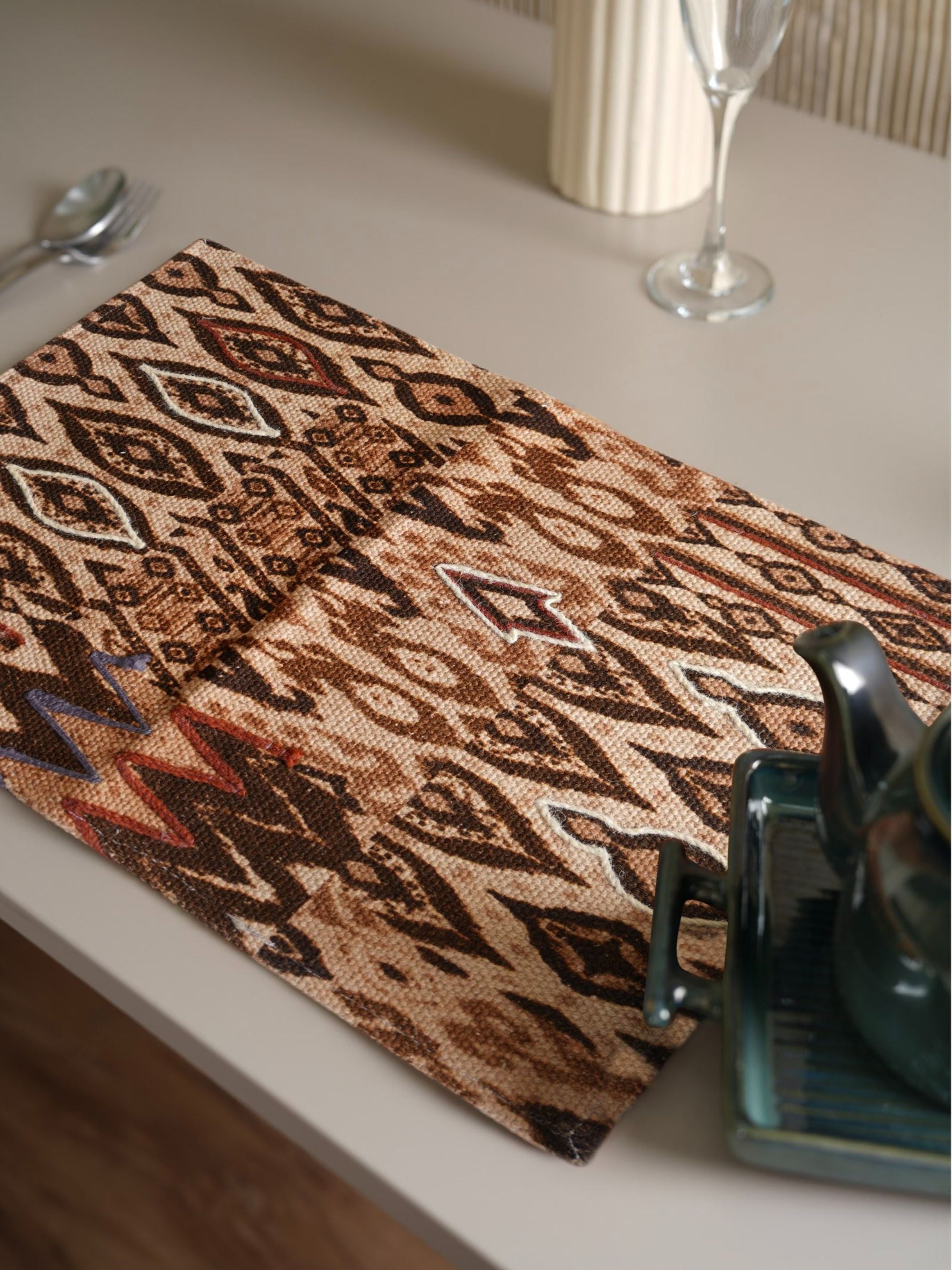 Handloom Table Placemat - Mocha Harmony