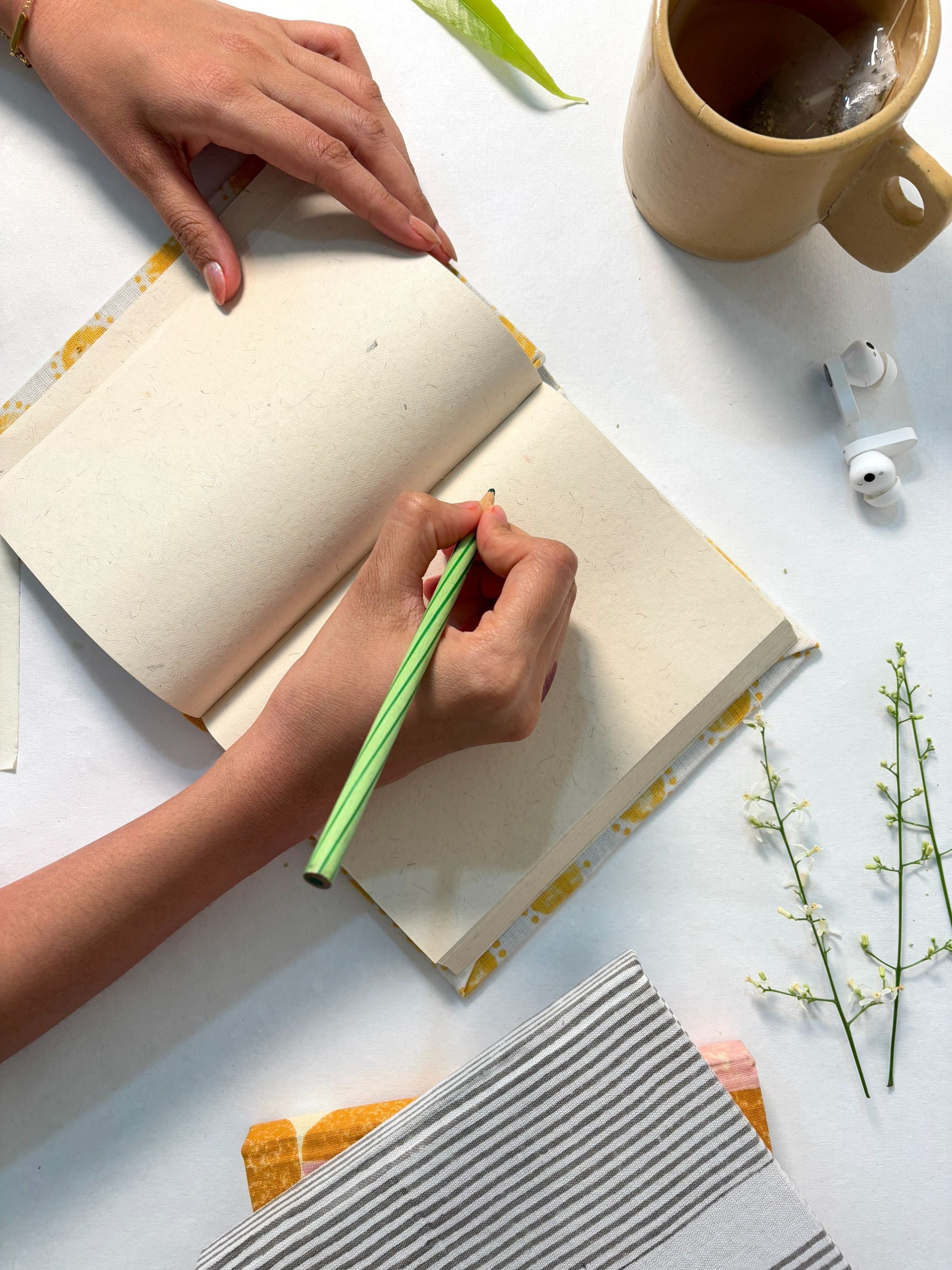 Handcrafted Sustainable A5 Diary Journal Notebook l Handmade Paper l Modern Art