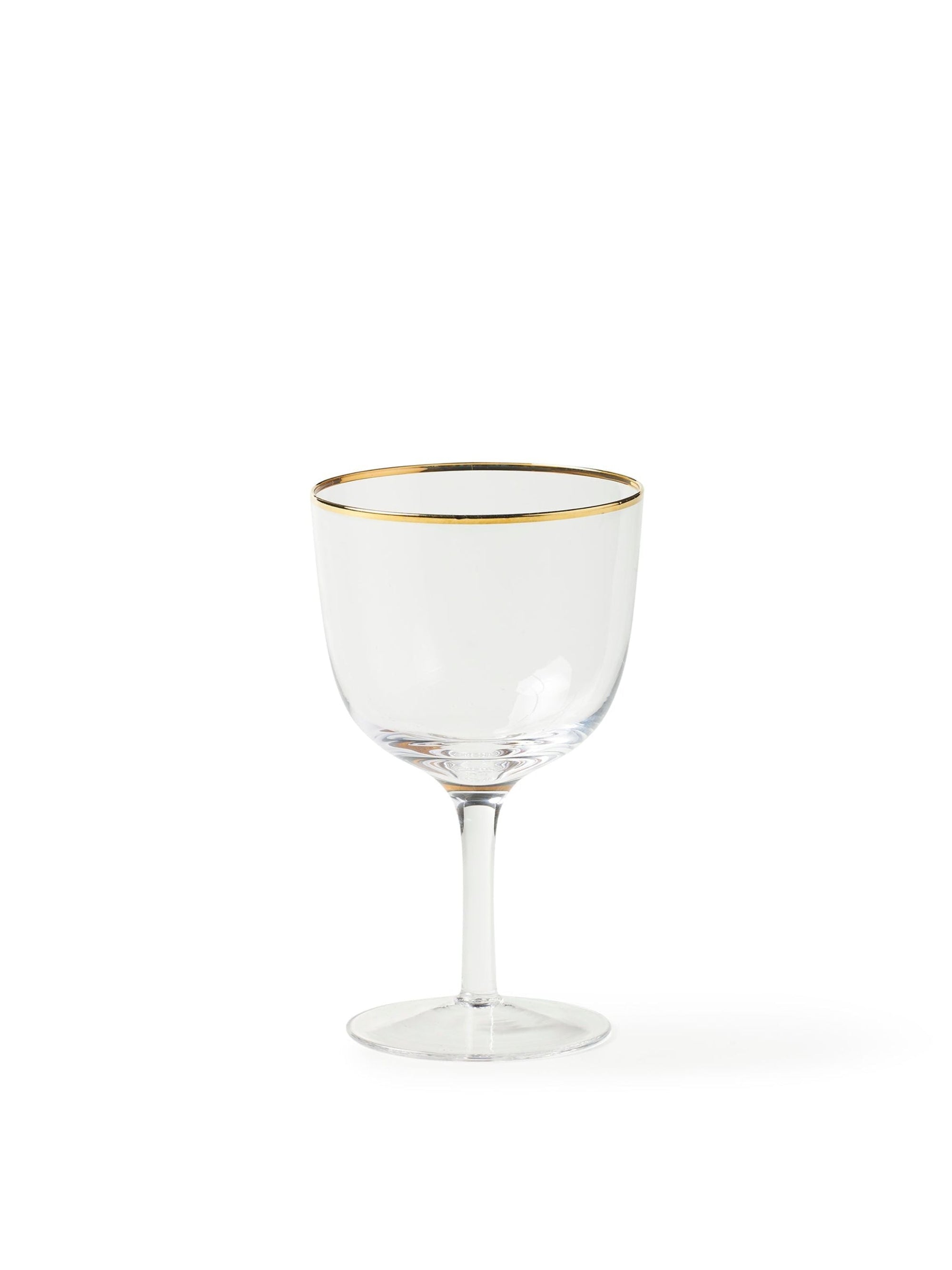 Gold Rim Transparent Wine Globlets (Set of 6)