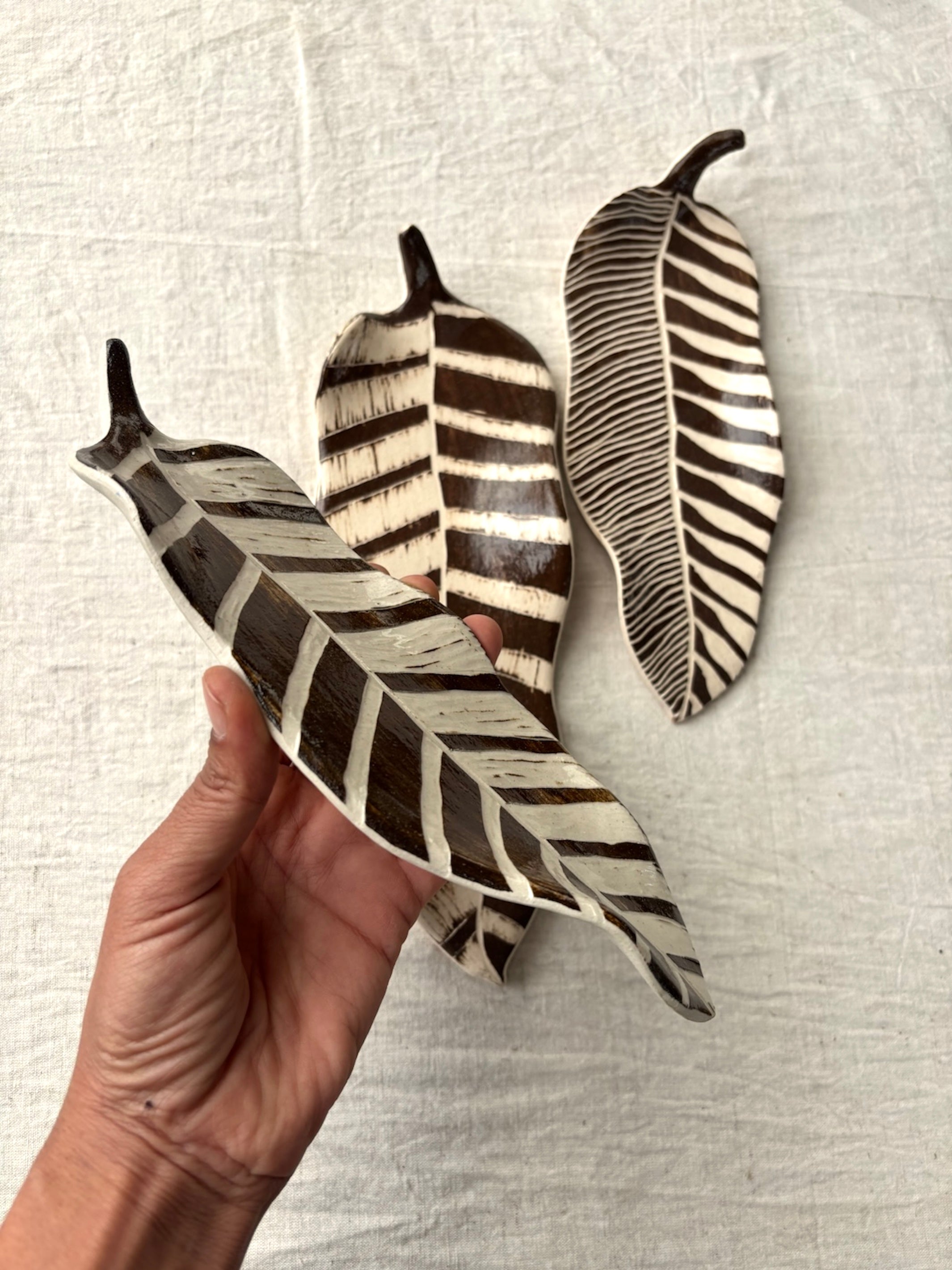 Monochrome Poems - Set Of 3 wall leaves