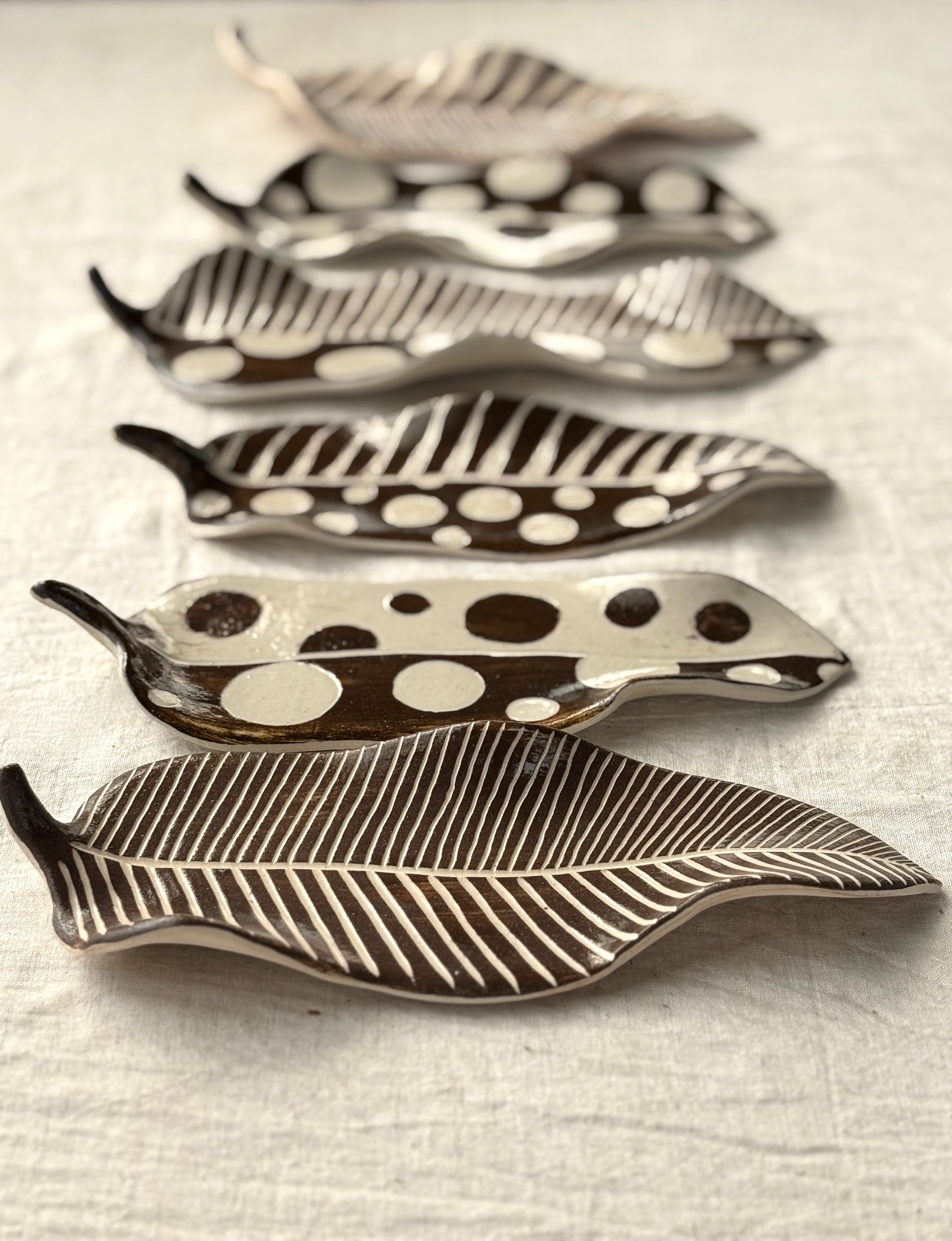 Monochrome Poems - Set Of 3 wall leaves