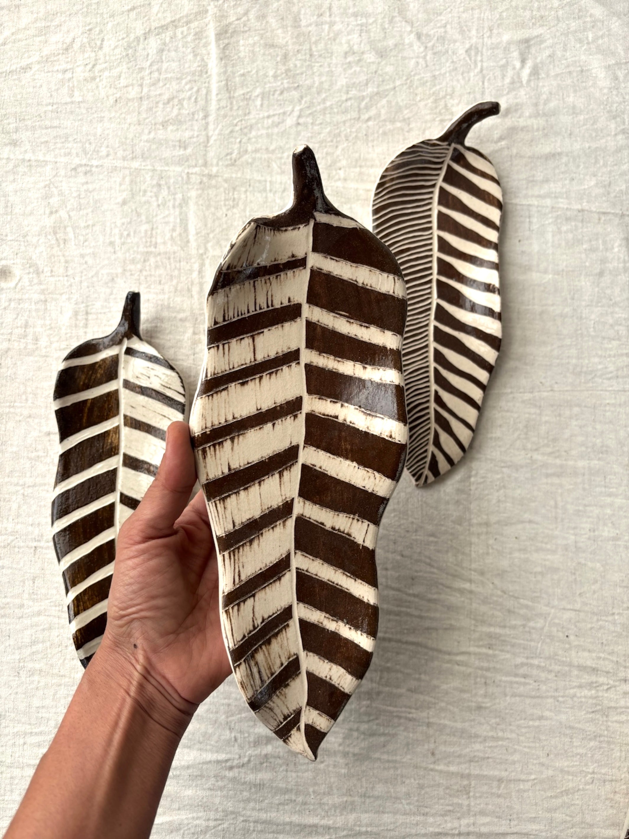 Monochrome Poems - Set Of 3 wall leaves