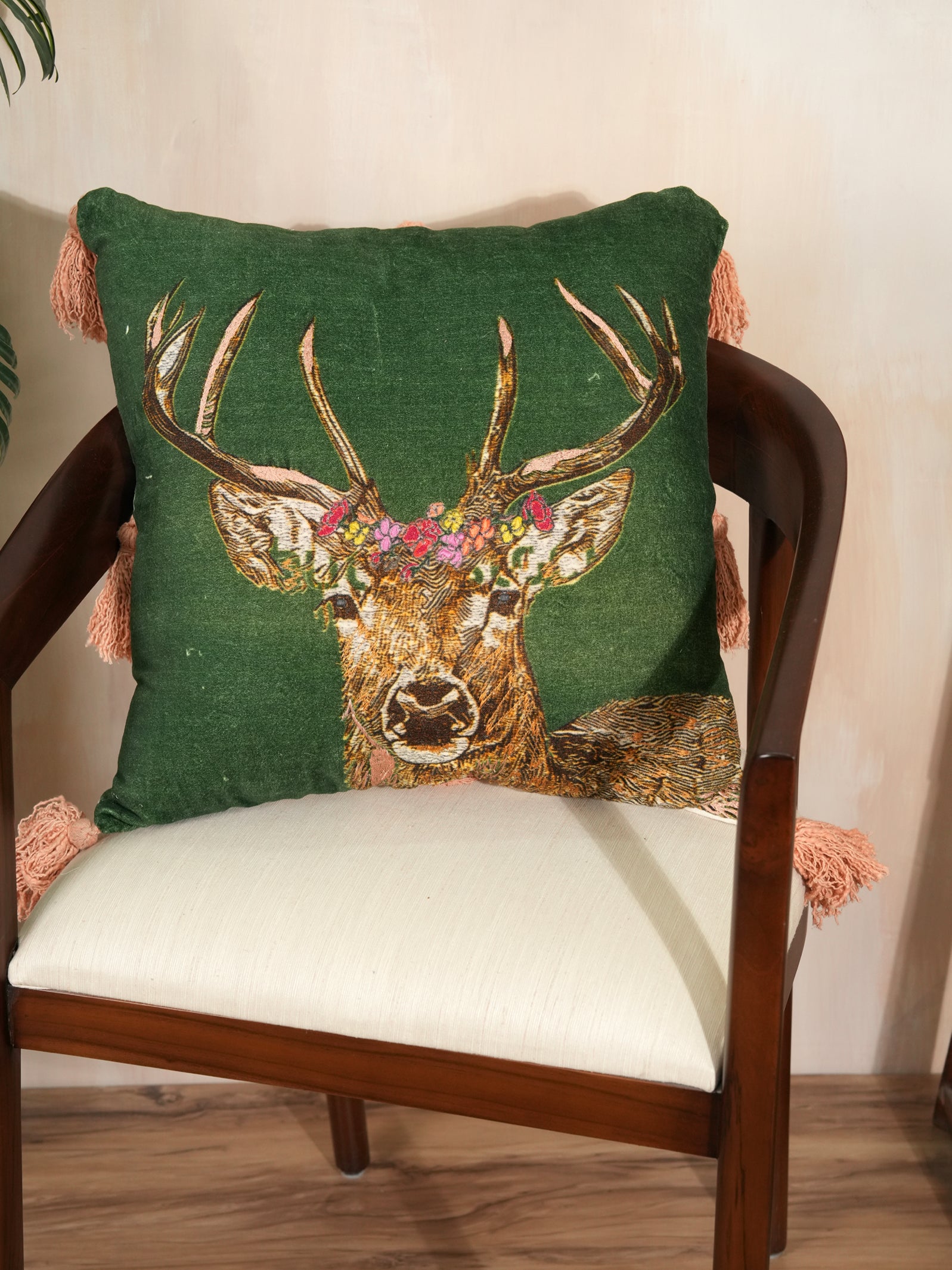 Deer Velvet Cushion Cover