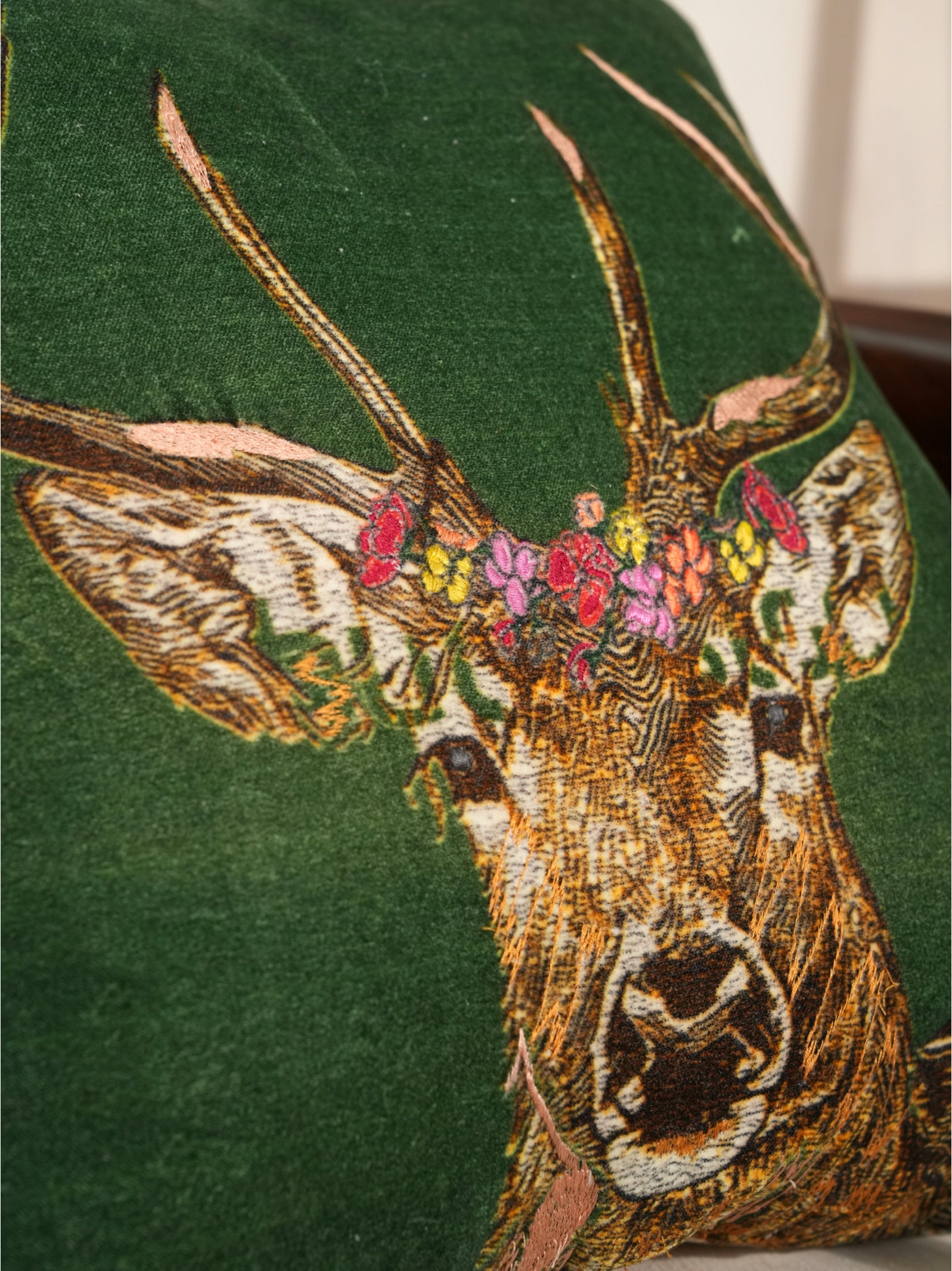 Deer Velvet Cushion Cover