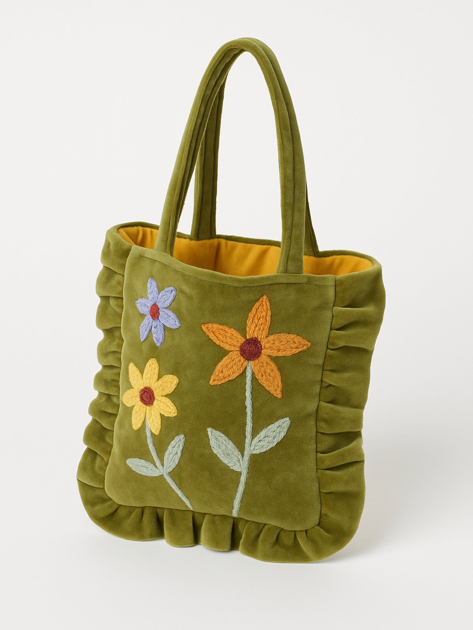 Olive Bloom Velvet Mini Tote