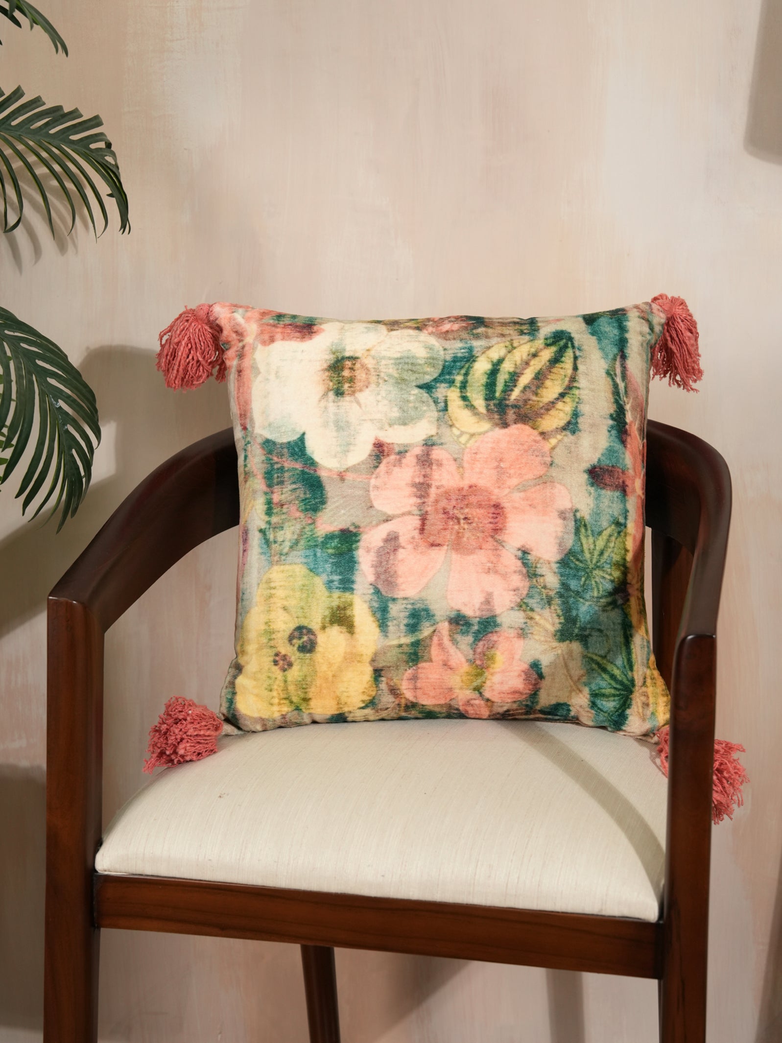 Opulent Flora Velvet Cushion Cover