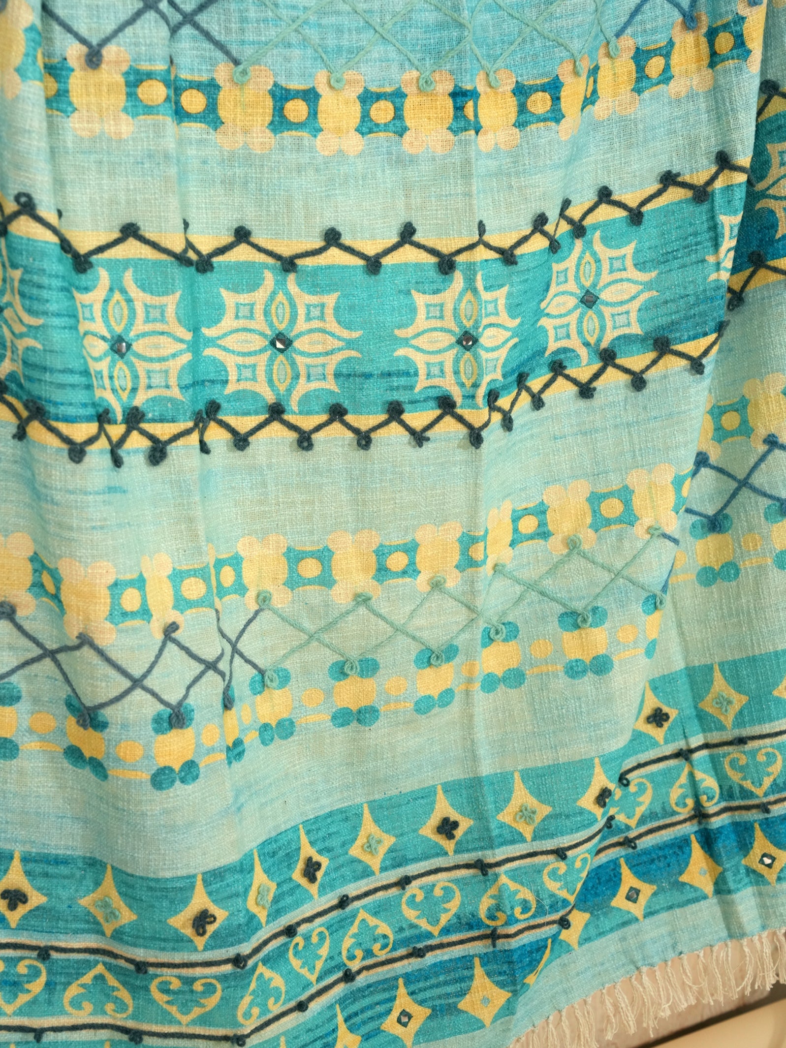 Sunset Bloom Embroidered Throw