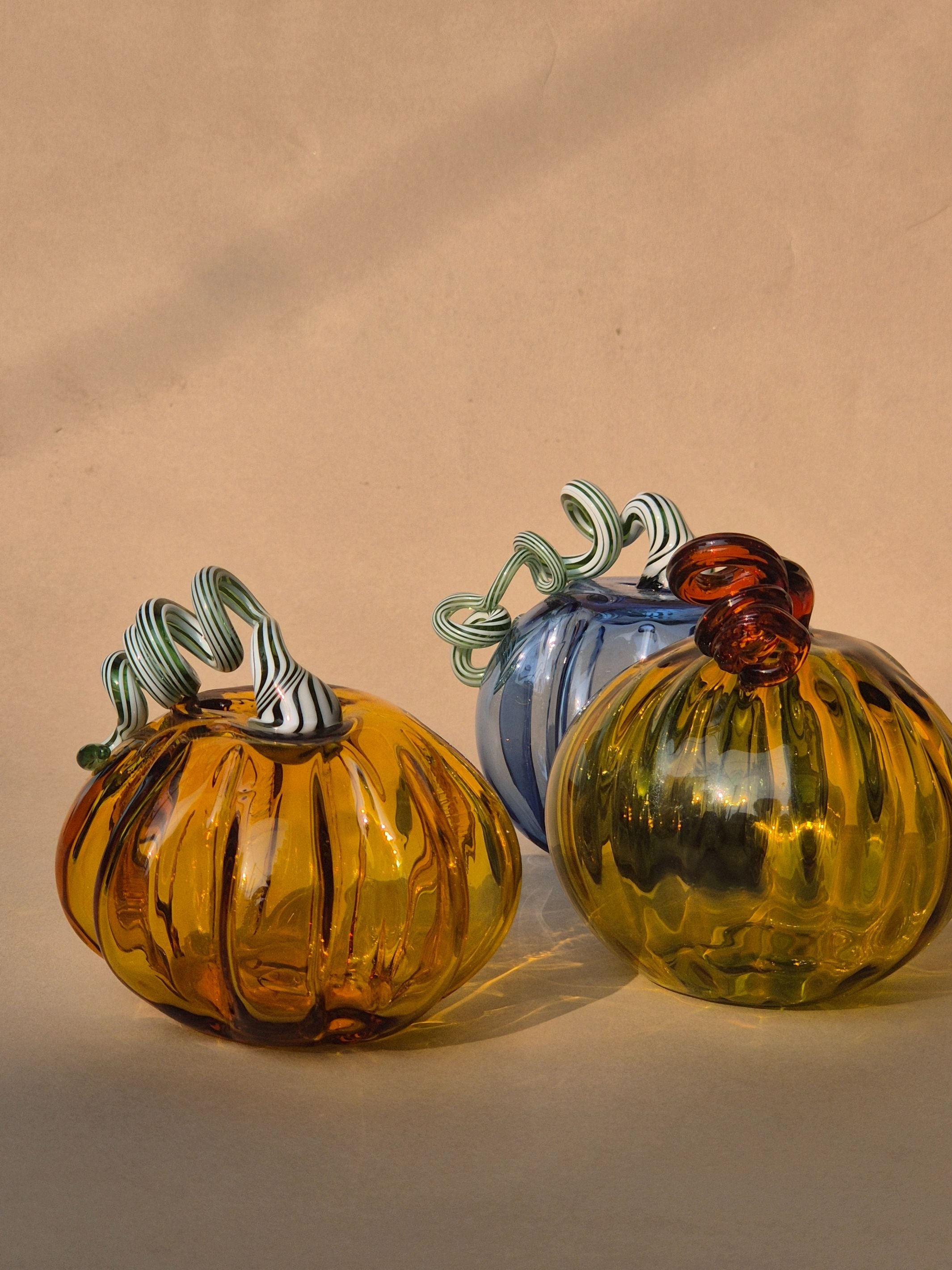 Murano-Style Glass Pumpkin Collectible