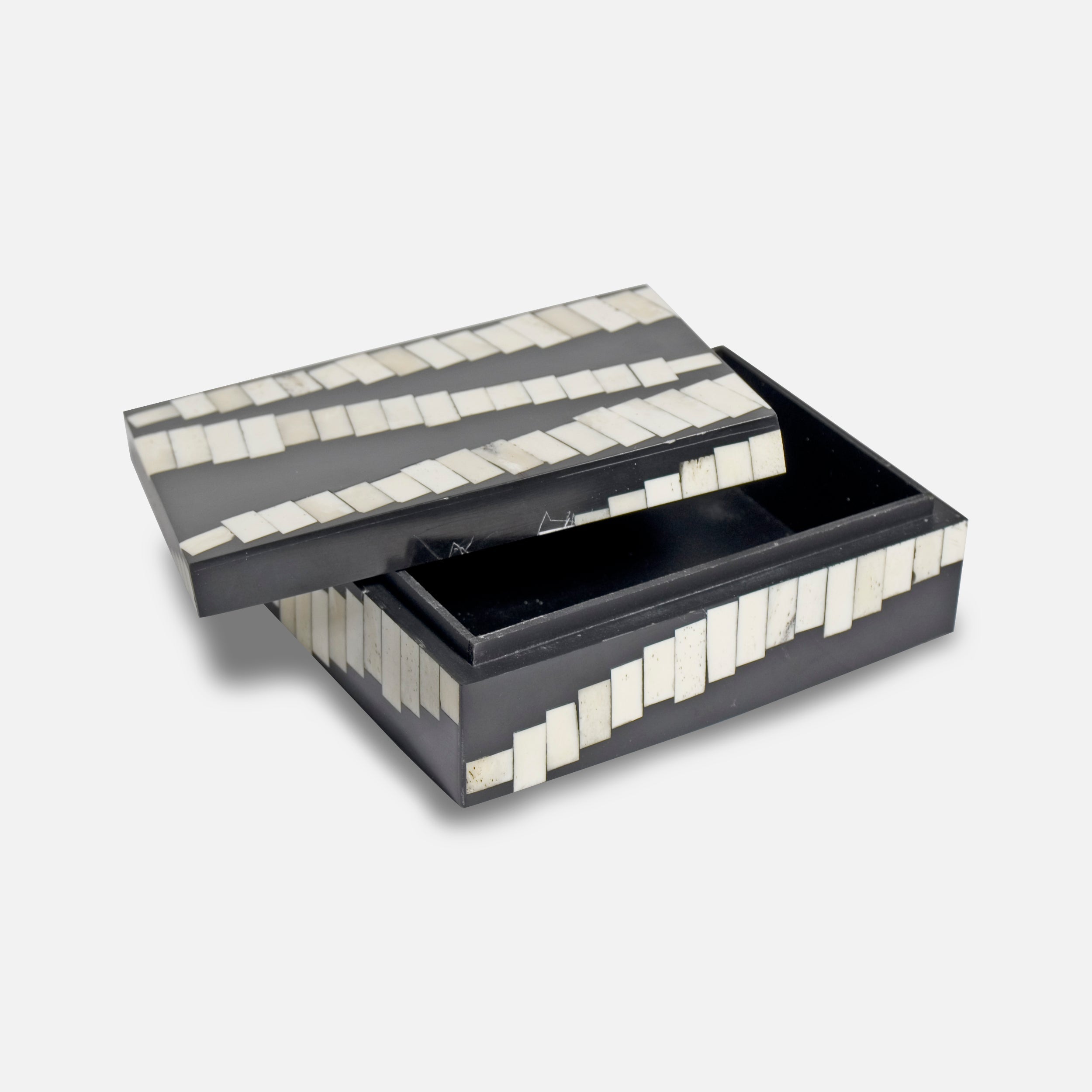 MONOCHROME - IVORY BLACK INLAY BOX SET OF TWO