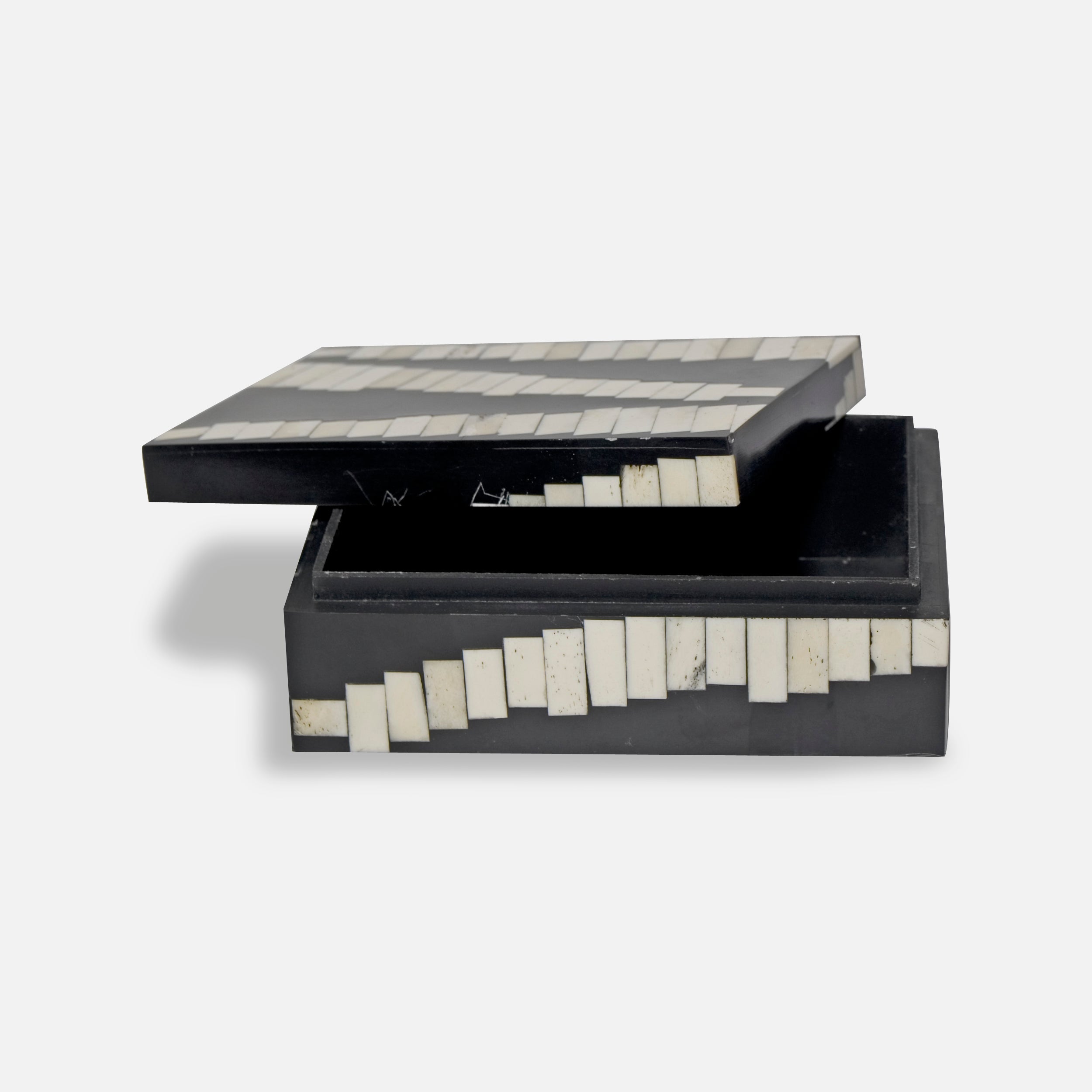 MONOCHROME - IVORY BLACK INLAY BOX SET OF TWO