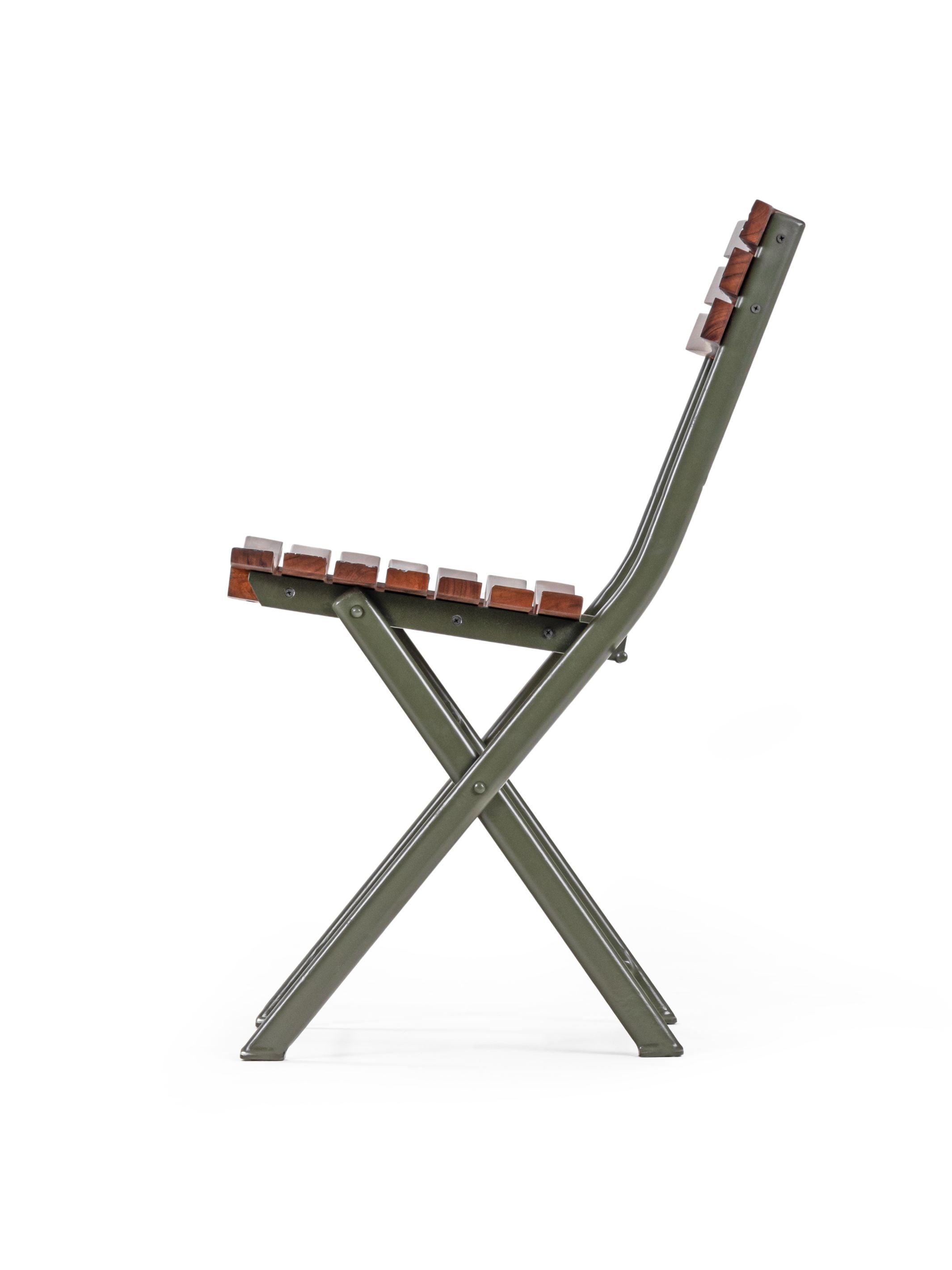 Solid Wood Nakashidar Kursi - Metal Legs