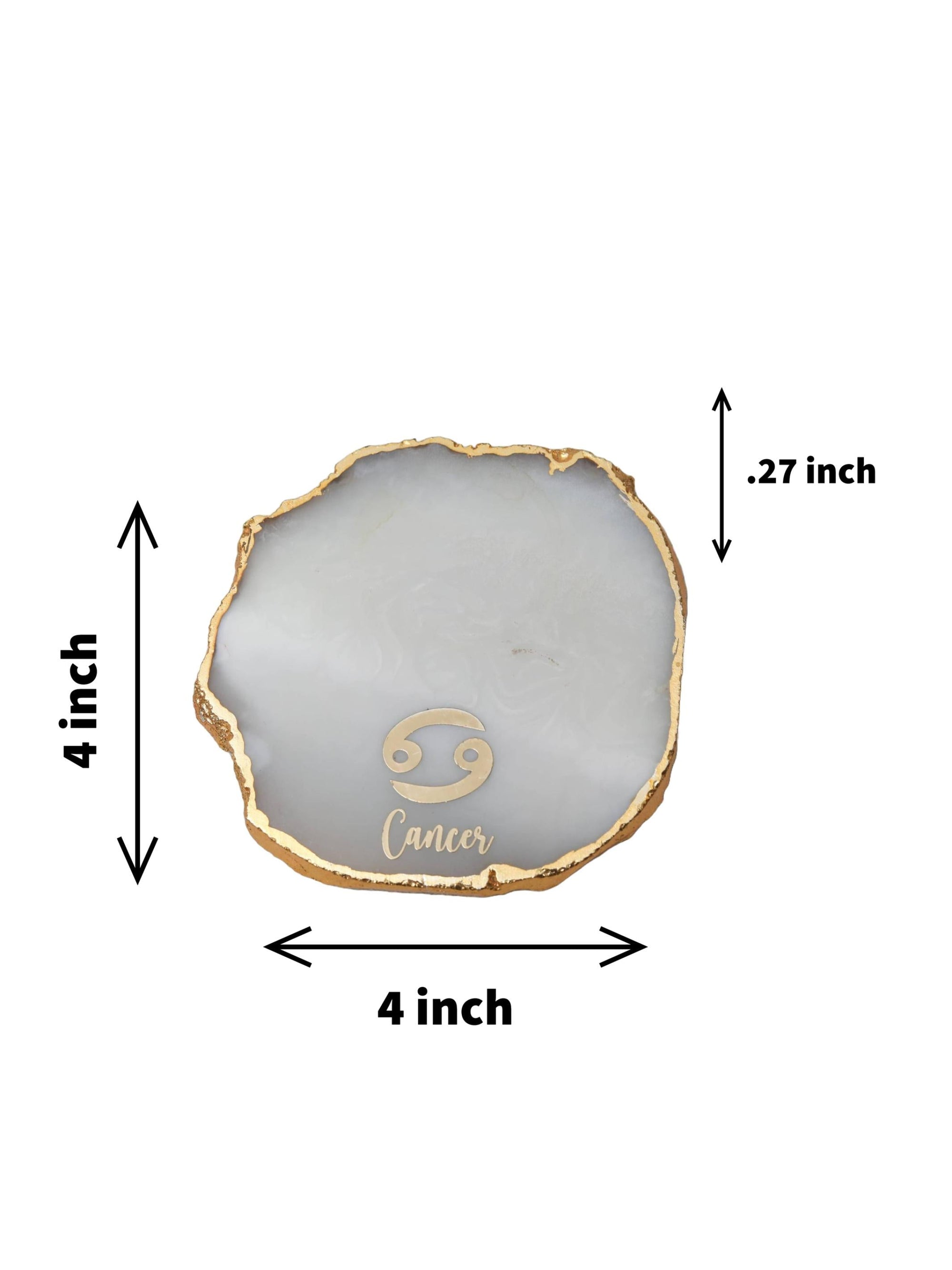 Natural Agate Zodiac Sign Cancer Table Coaster