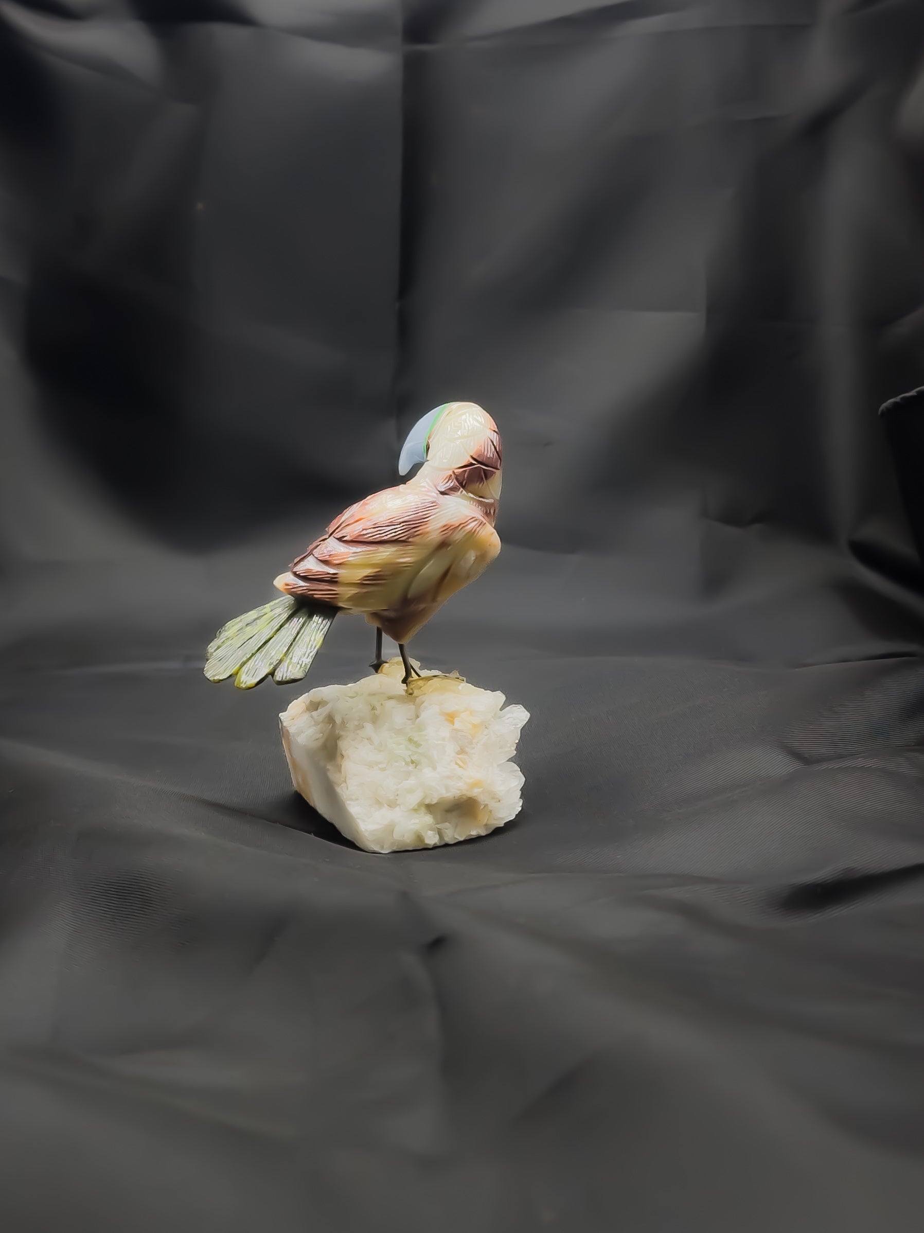 Natural Gemstone Bird Statement Décor