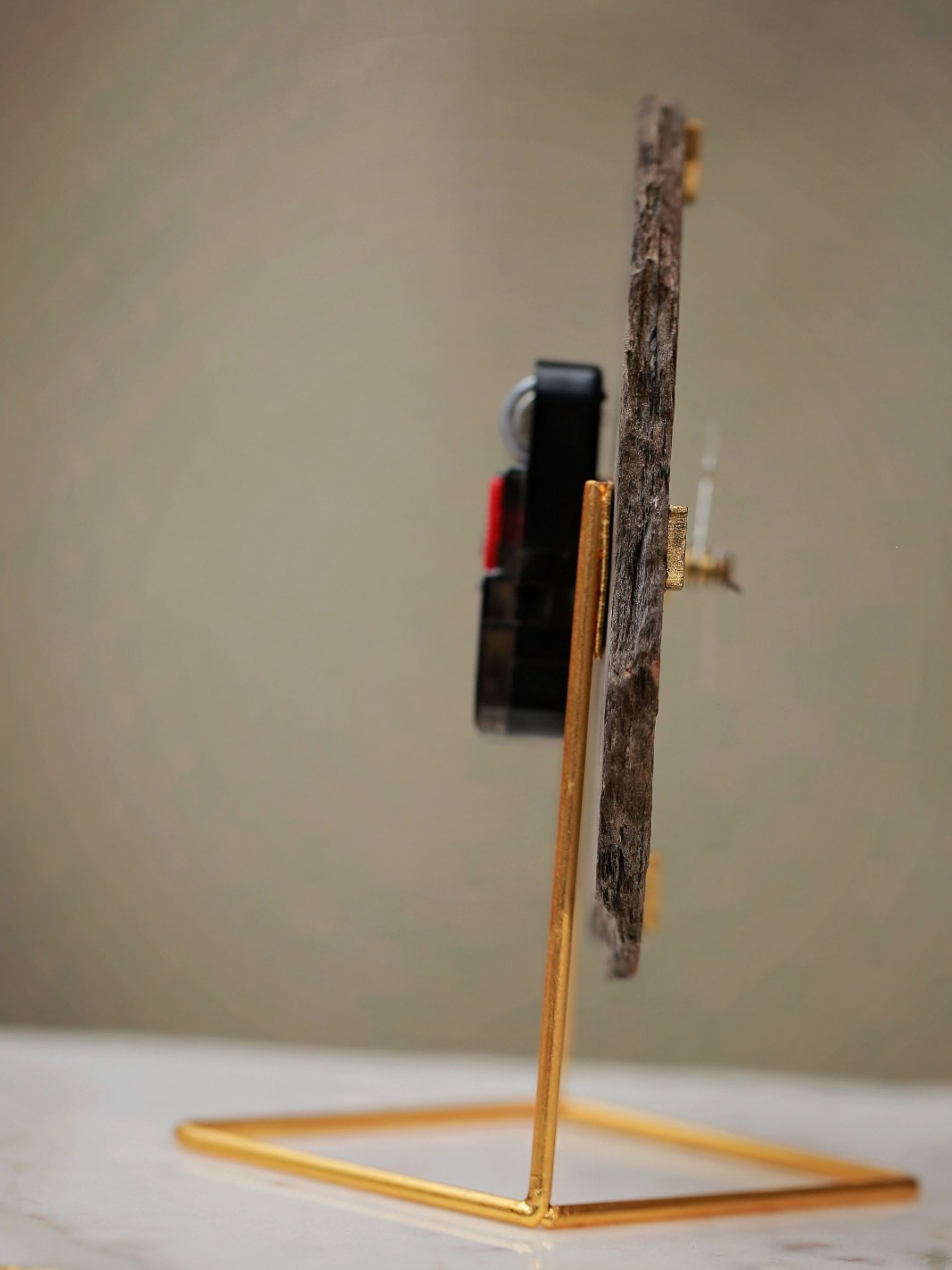 Desktop Clock - Natural Peacock Slate