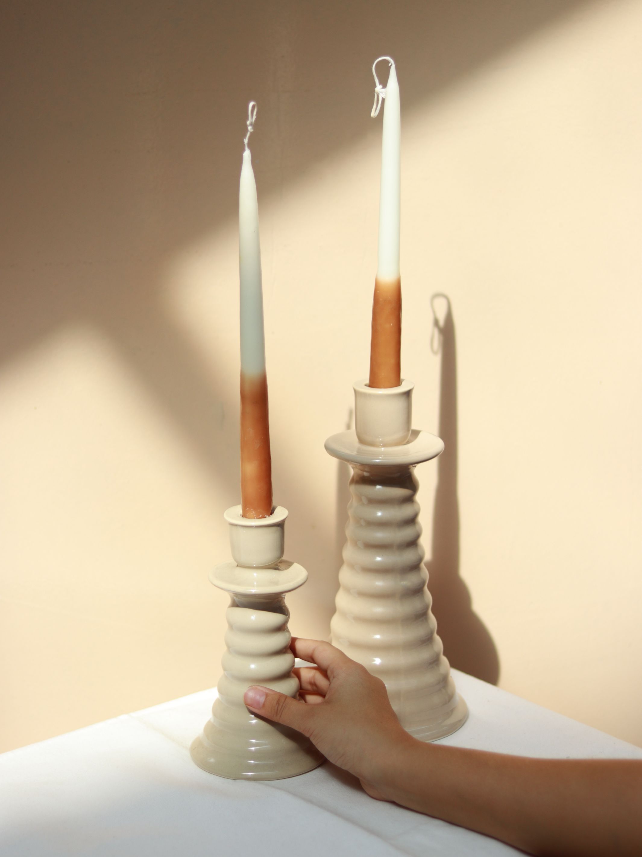 Ombre Taperd Candle set 2 - Coffee