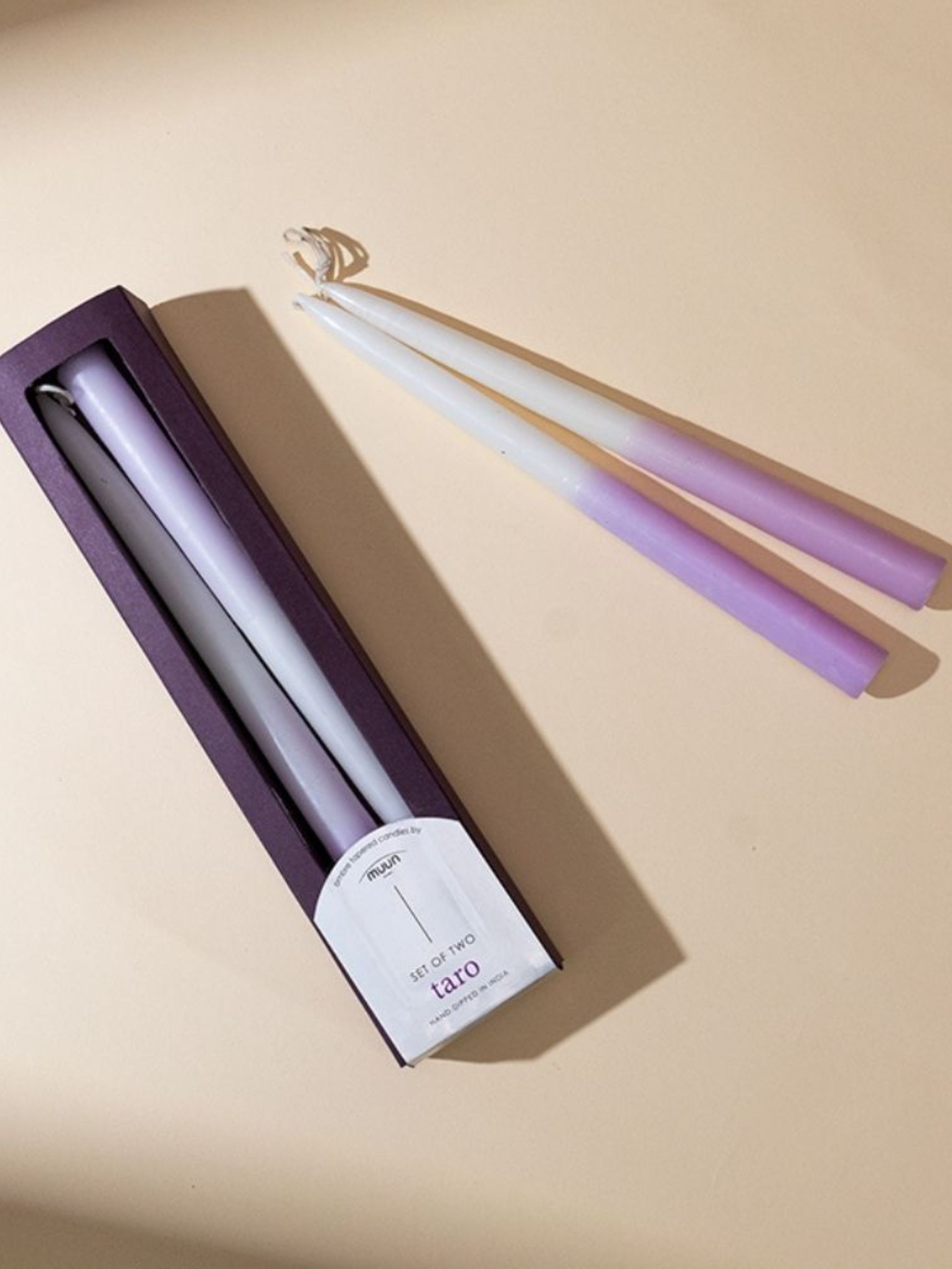 Ombre Taperd Candle set 2 - Taro
