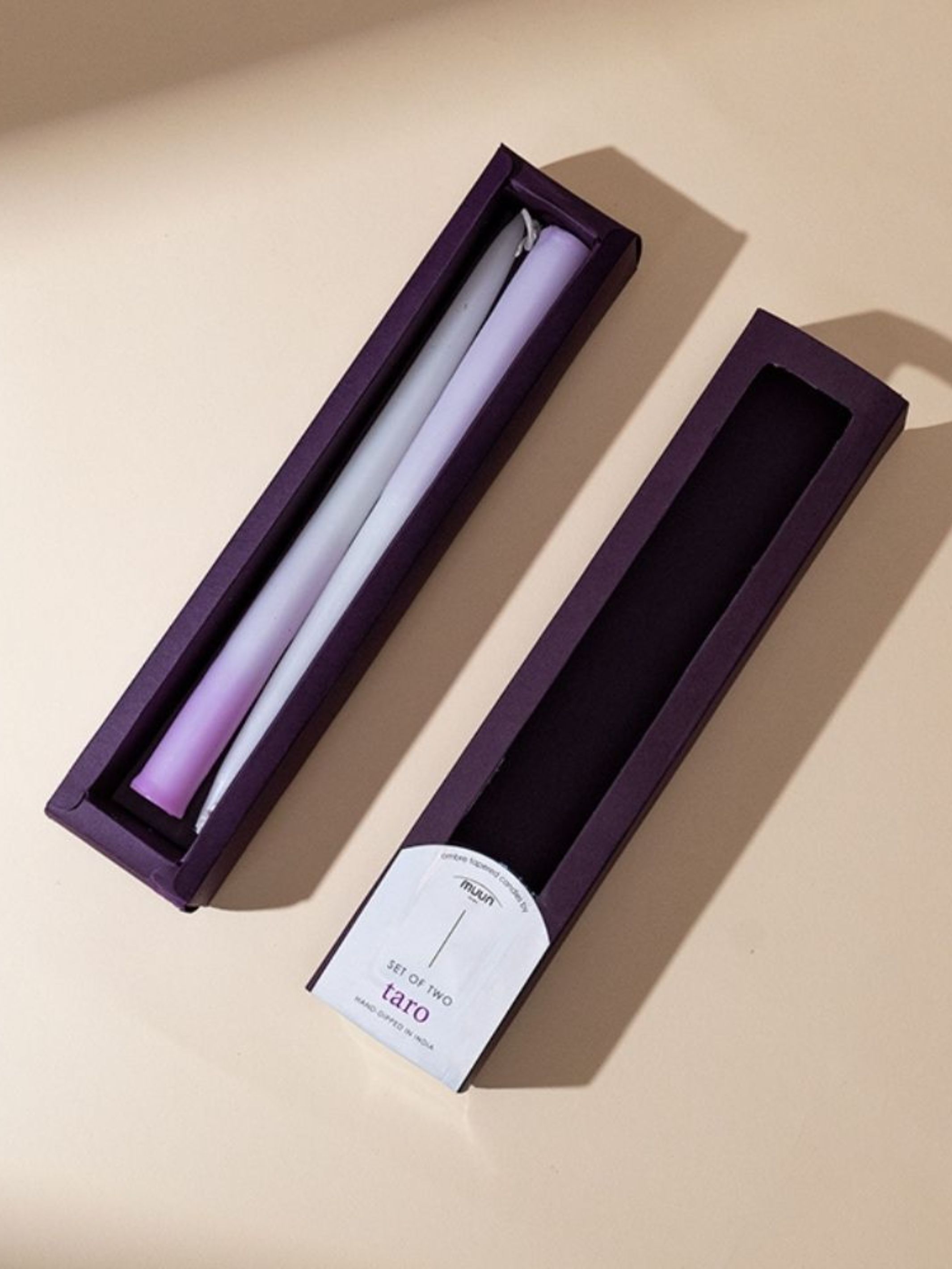 Ombre Taperd Candle set 2 - Taro