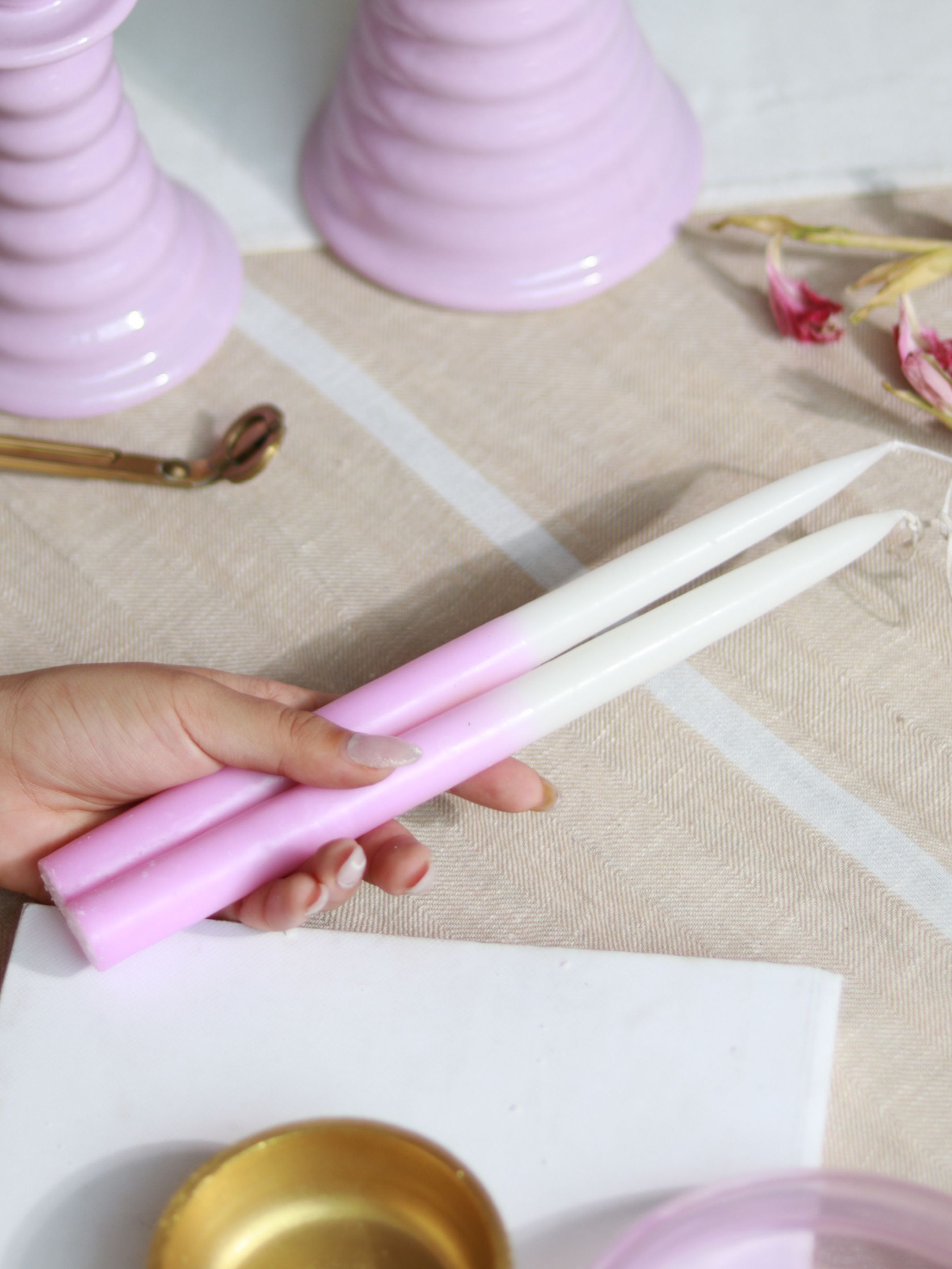 Ombre Taperd Candle set 2 - Taro