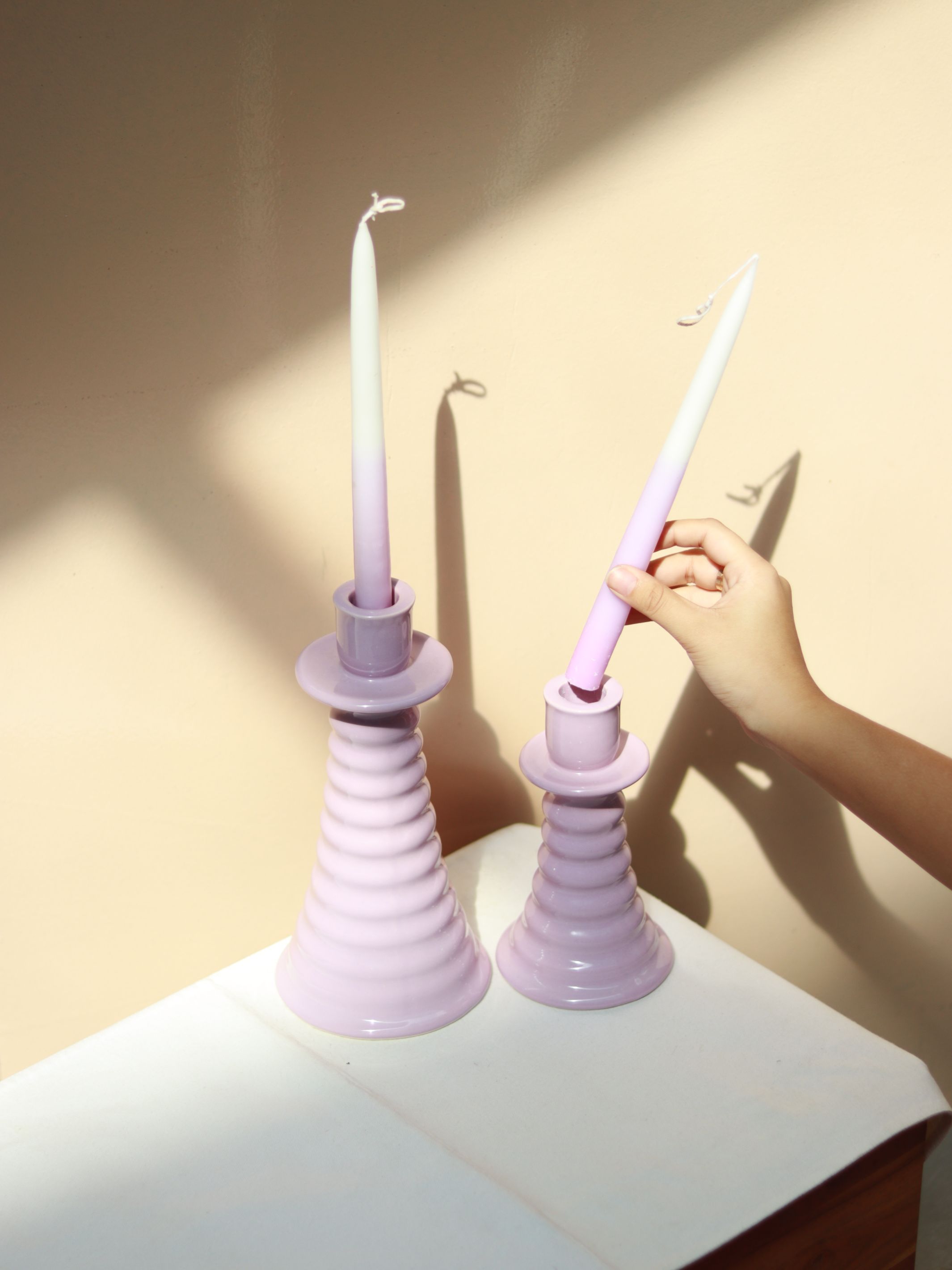 Ombre Taperd Candle set 2 - Taro