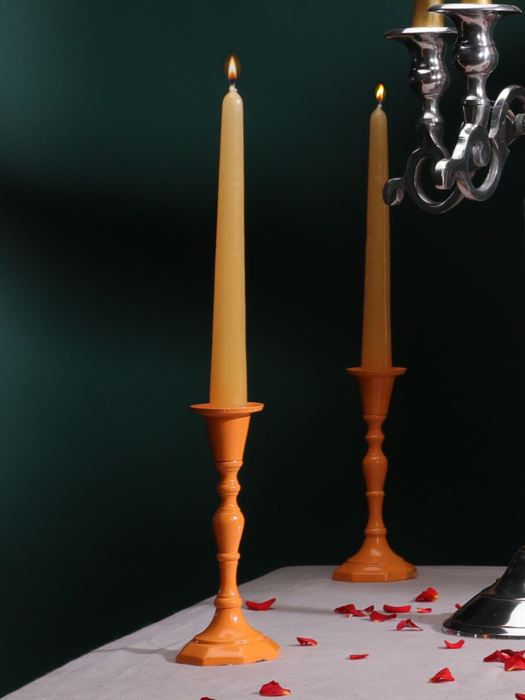 Orange Tapered Candle Stand