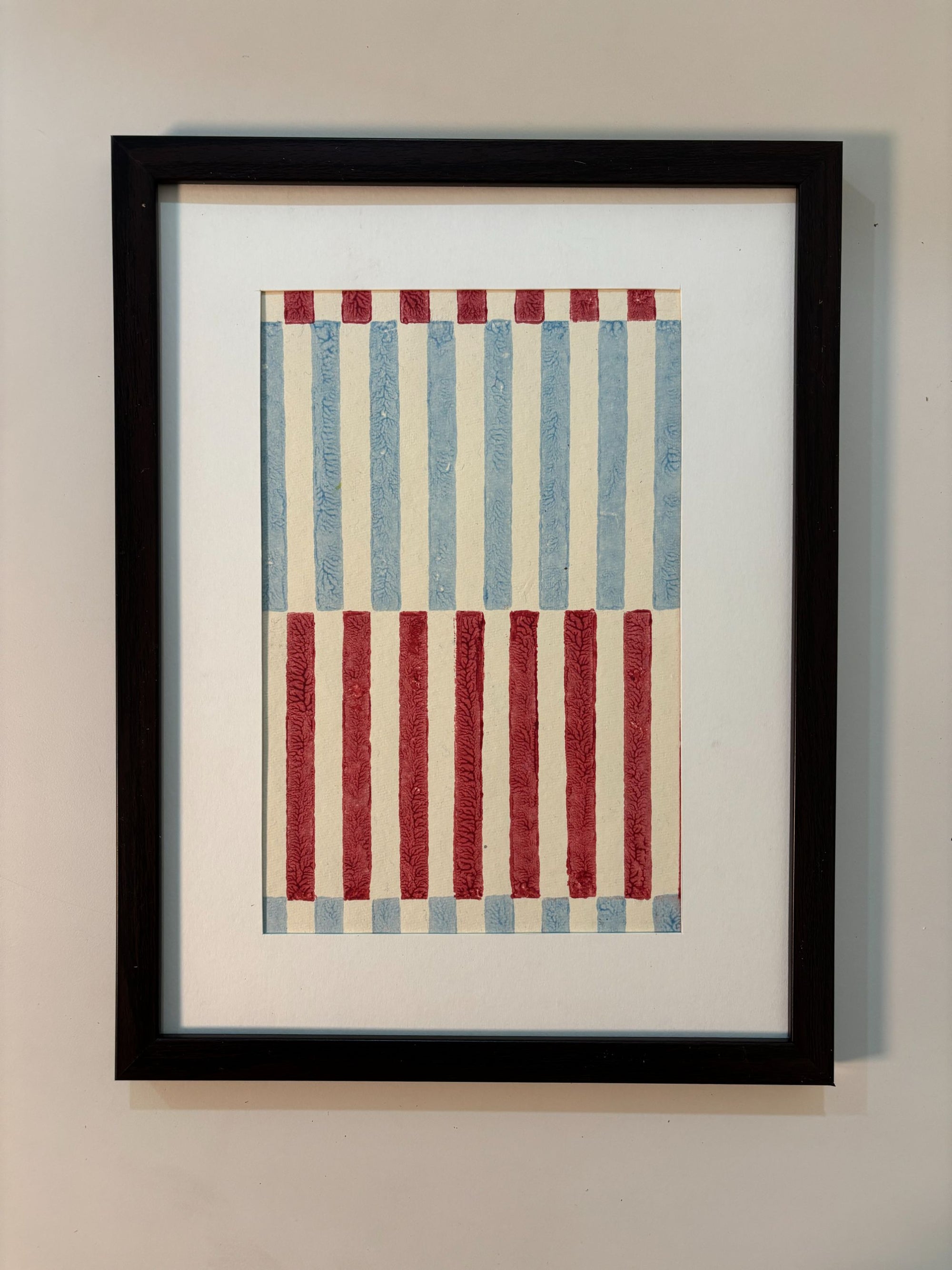 Wall Frame l Handblock printed artwork on handmade paper l 13" x 10"