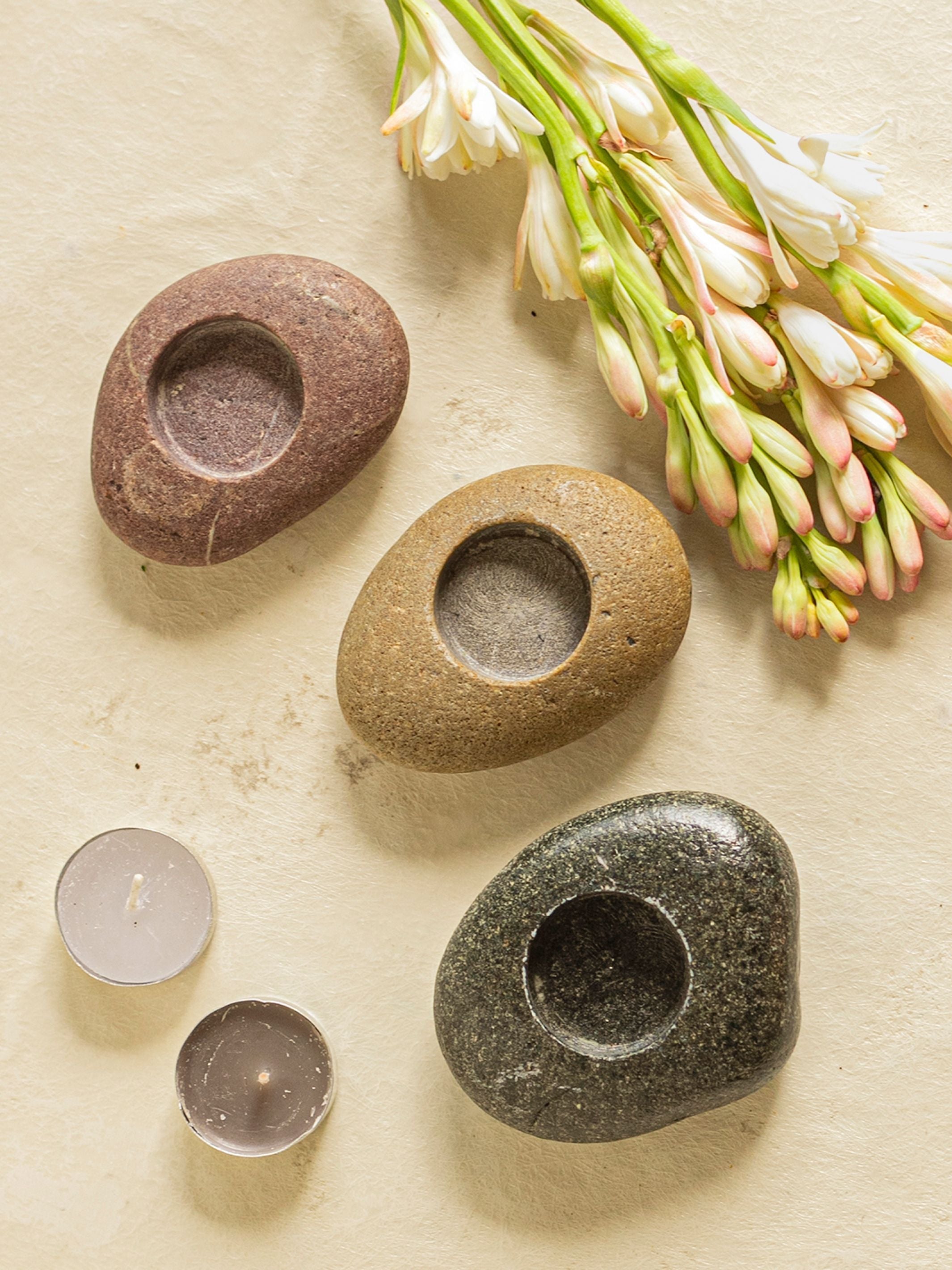 Pebble Tea Light Holder