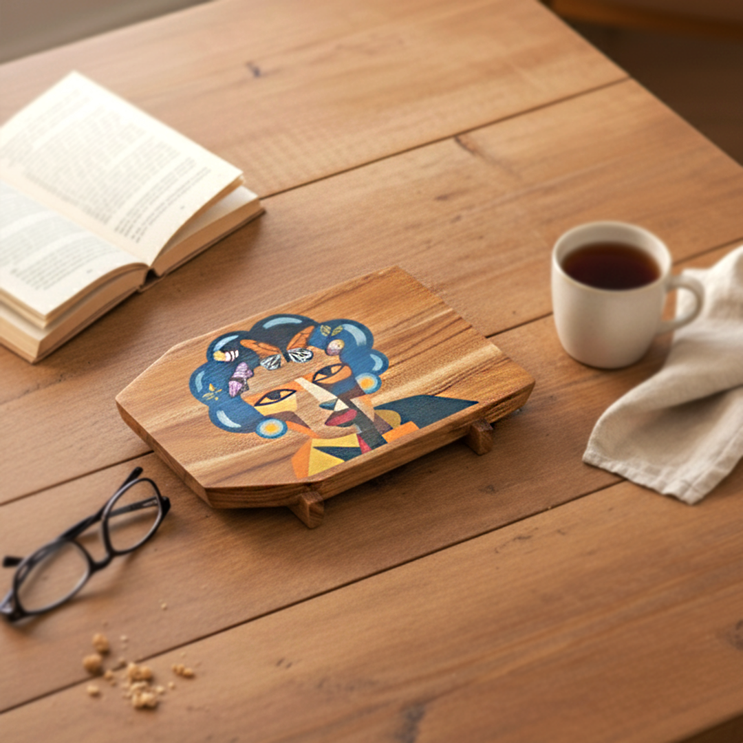 Neo - Hand-Painted (Food Safe) Wooden Platter