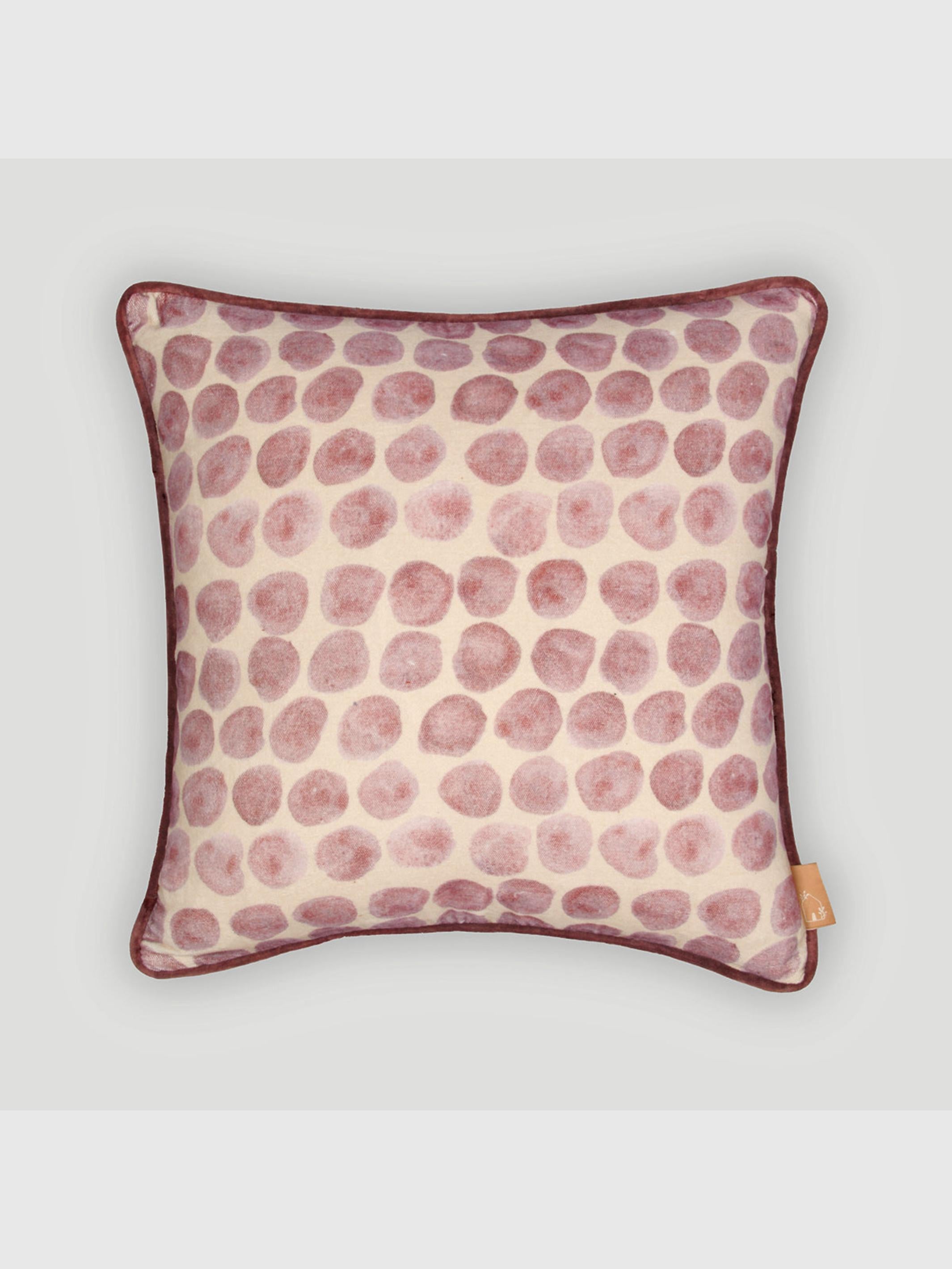 Polka Dot Lavender Velvet Cushion Cover
