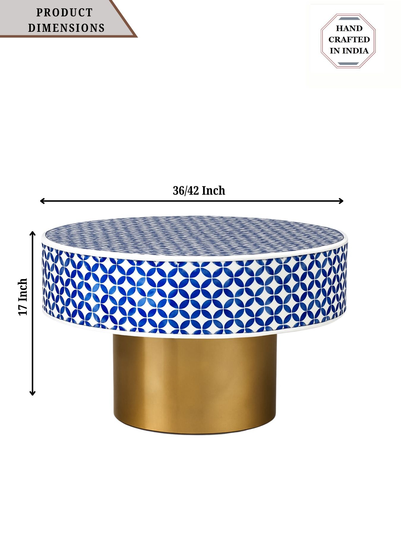 Inlay Round Coffee Table-Moroccan