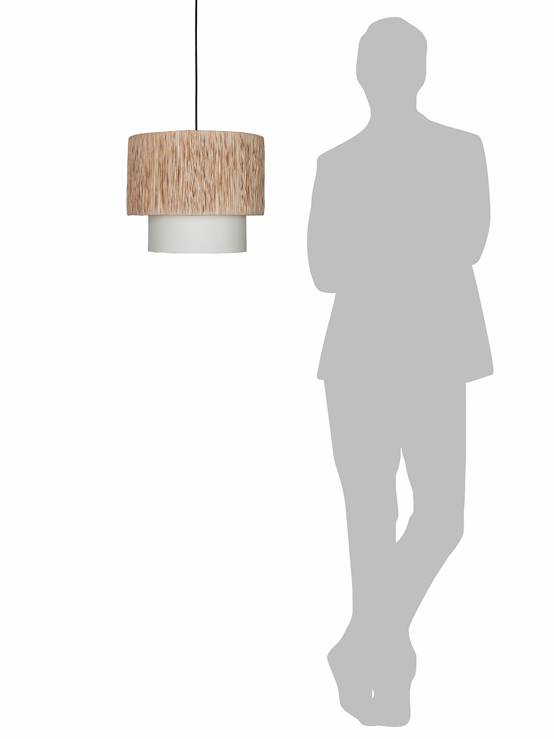 Rafia14 Inch Wide Double Drum Pendant Light - Natural Elegance for Your Space